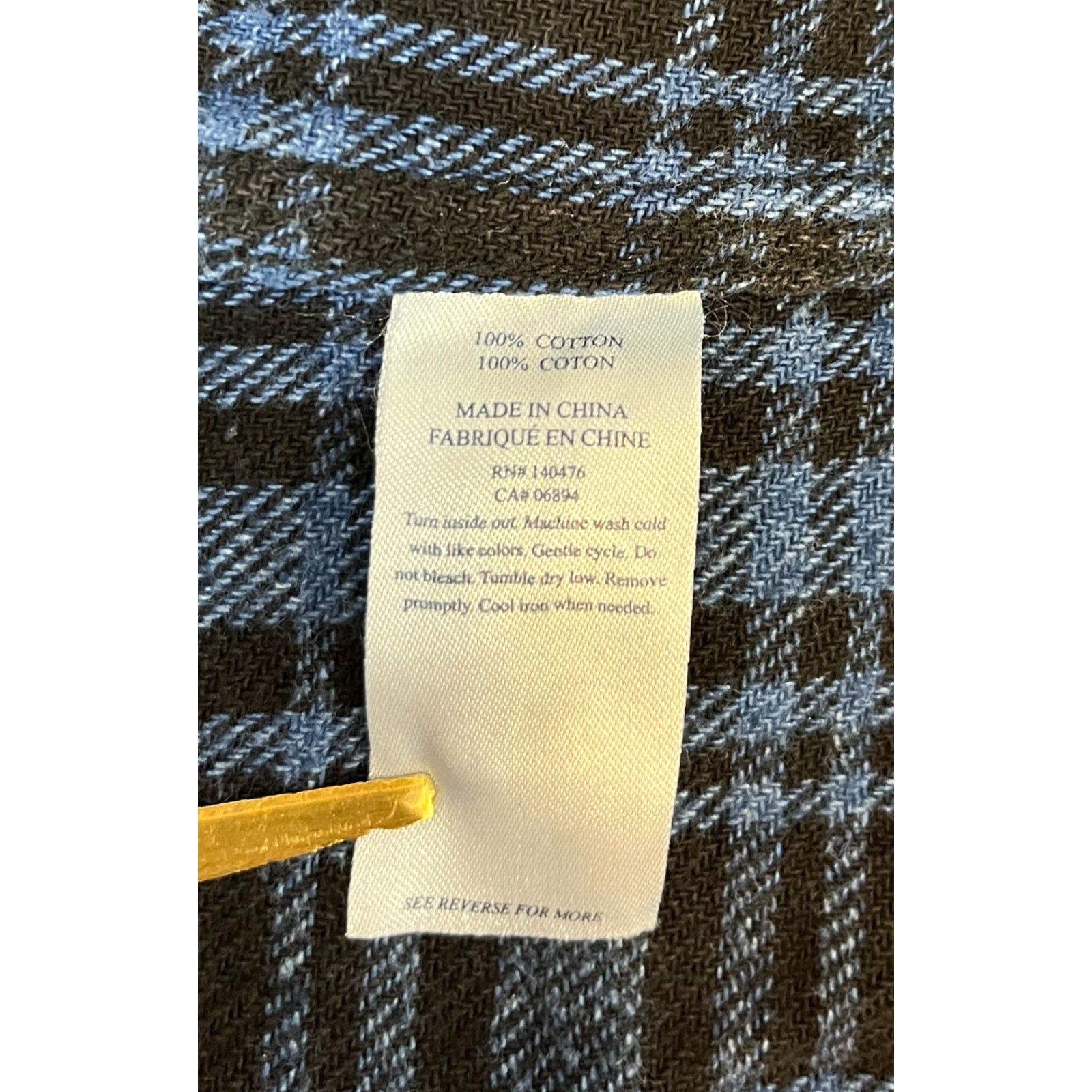 Faherty VINTAGE Faherty Indigo Workshirt Mens Button-Up Plaid Flannel Long Sleeve M Medium Cotton Indigo Night Plaid 90s Classic Pockets Men Size US M / EU 48-50 / 2 - 6 Thumbnail