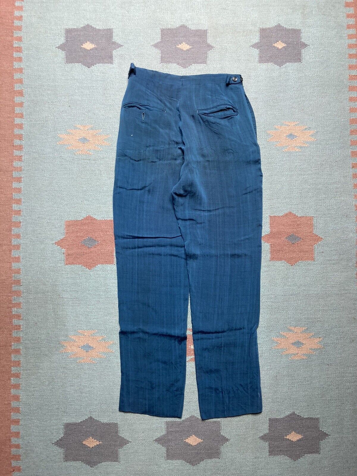 Vintage 60s sharkskin dress pants rayon trousers rockabilly slacks Size US 26 / EU 42 - 8 Thumbnail