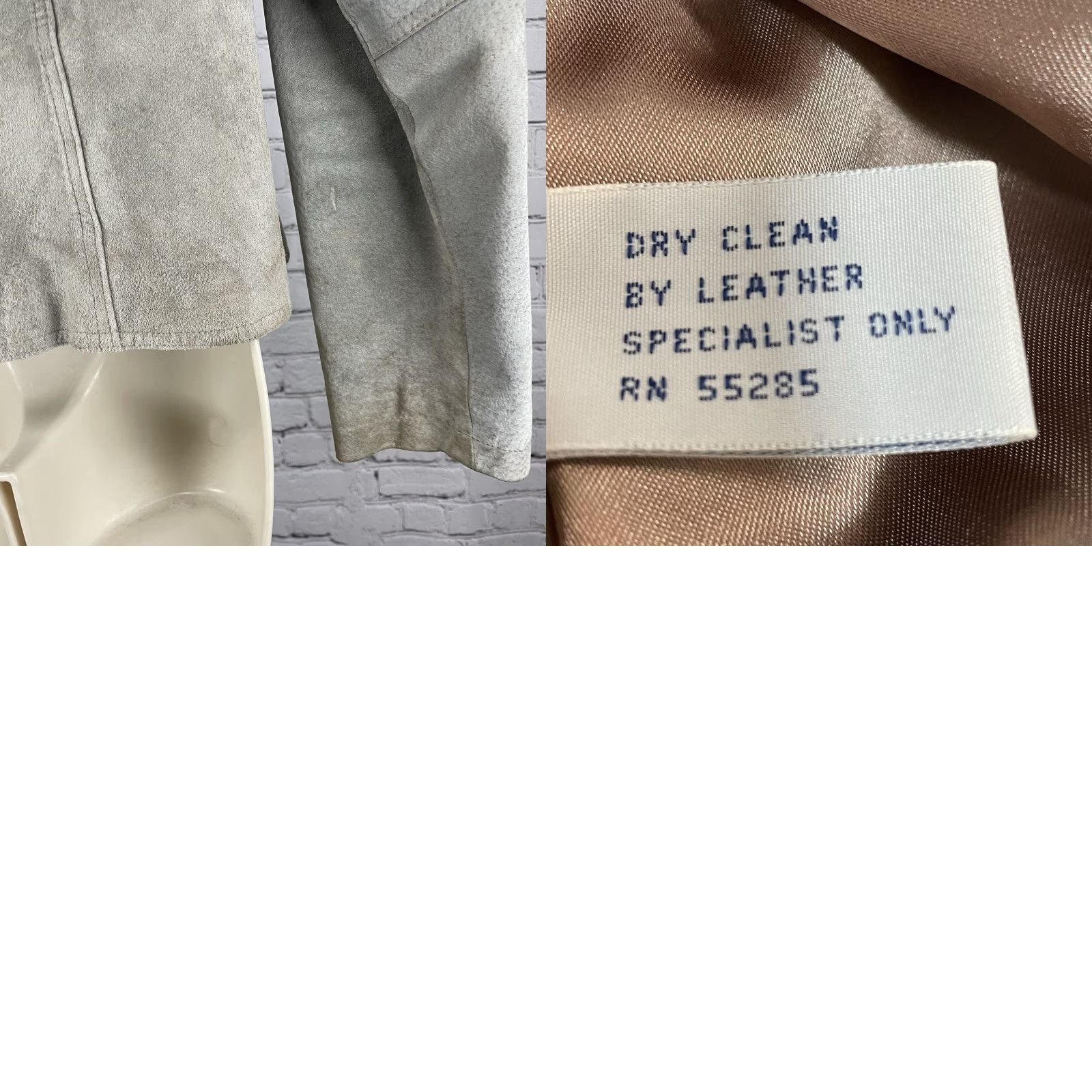 Express VINTAGE Express Gray Genuine Suede Satin Lined Zipped Jacket M Womens Size M / US 6-8 / IT 42-44 - 10 Thumbnail