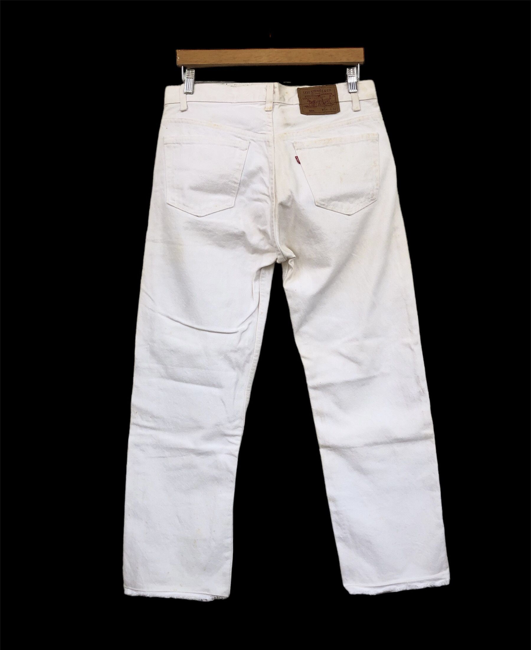 Levi's Vintage Clothing Vintage Distressed Worn Levis 501 White Jeans Size US 33 - 2 Thumbnail