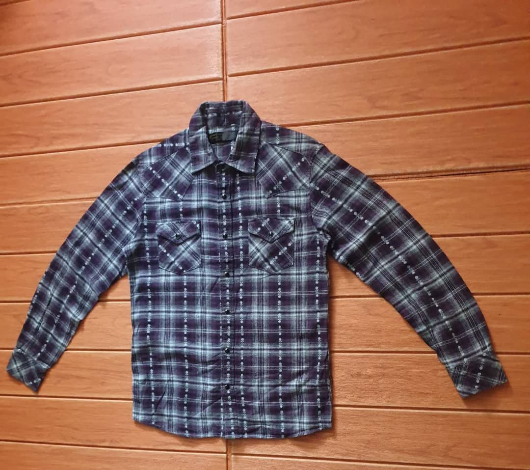 PPFM 💥Gilevans checkered purple inspired sugarcane western shirt Size US M / EU 48-50 / 2 - 6 Thumbnail