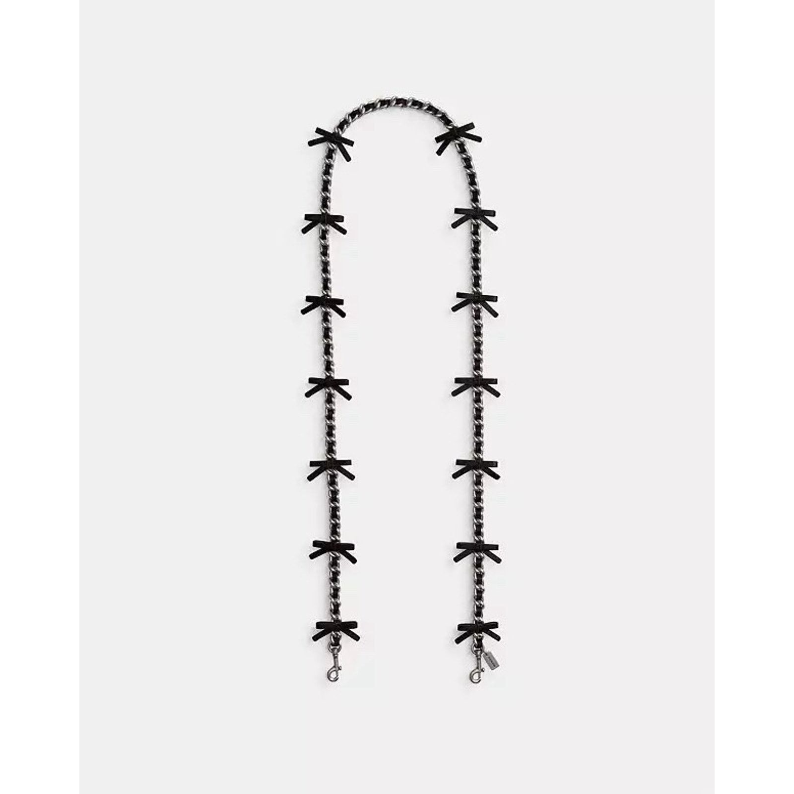 Coach NWT Coach Leather Chain Strap Bows Silver/Black CY260 Size ONE SIZE - 5 Thumbnail