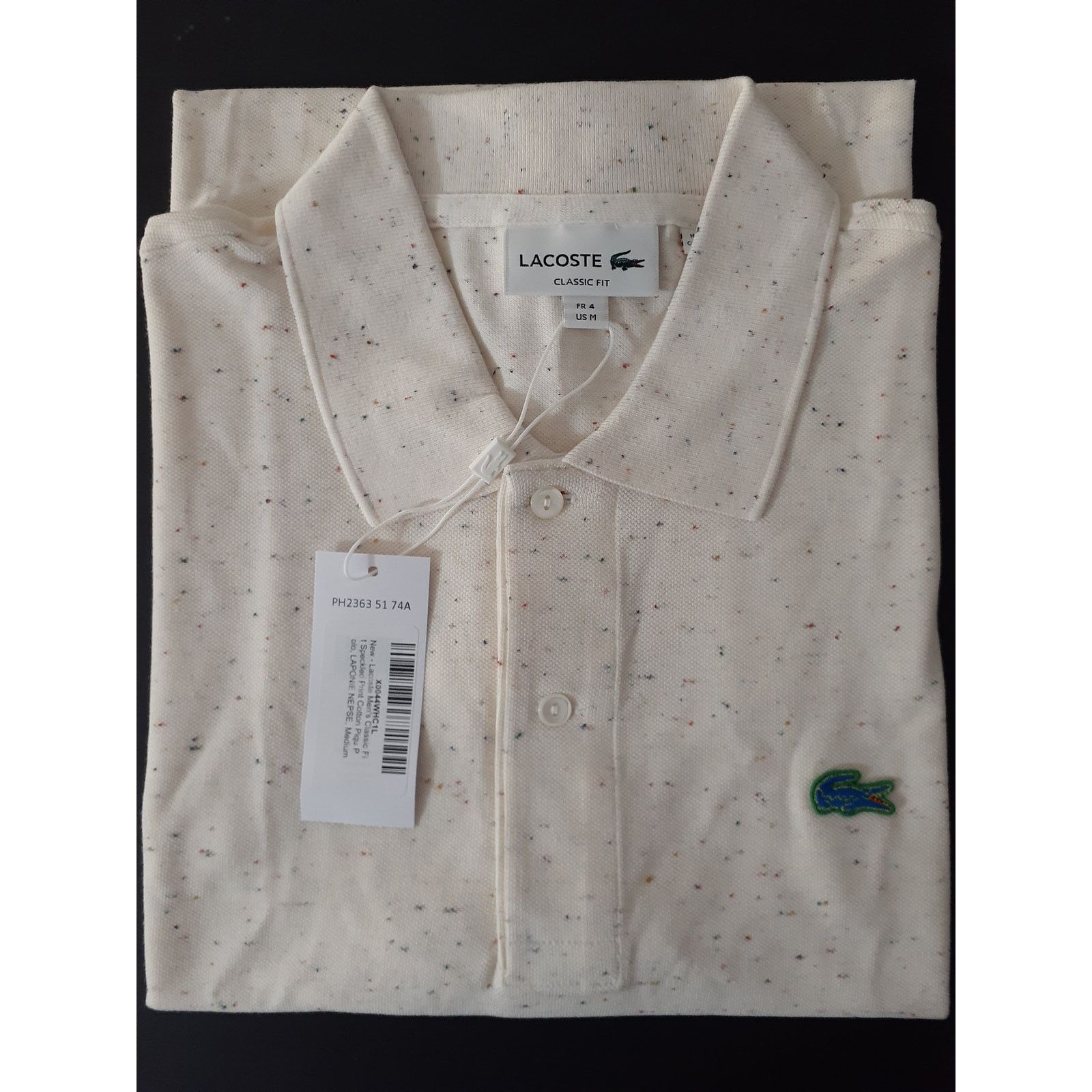 Lacoste Lacoste Men's Classic Fit Speckled Print Cotton Pique Polo M Size US M / EU 48-50 / 2 - 2 Thumbnail