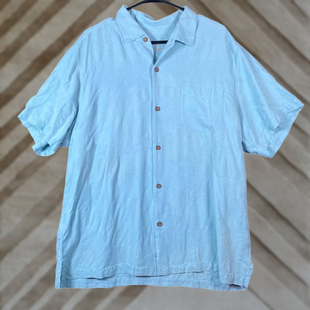 Tommy Bahama Tommy Bahama Mens Shirt Blue Hawaiian Camp 100% Silk Button-Up XL Casual Party Holiday Floral Camp Hawaiian Men Shirt XL BudApril Size US XL / EU 56 / 4 - 1 Thumbnail