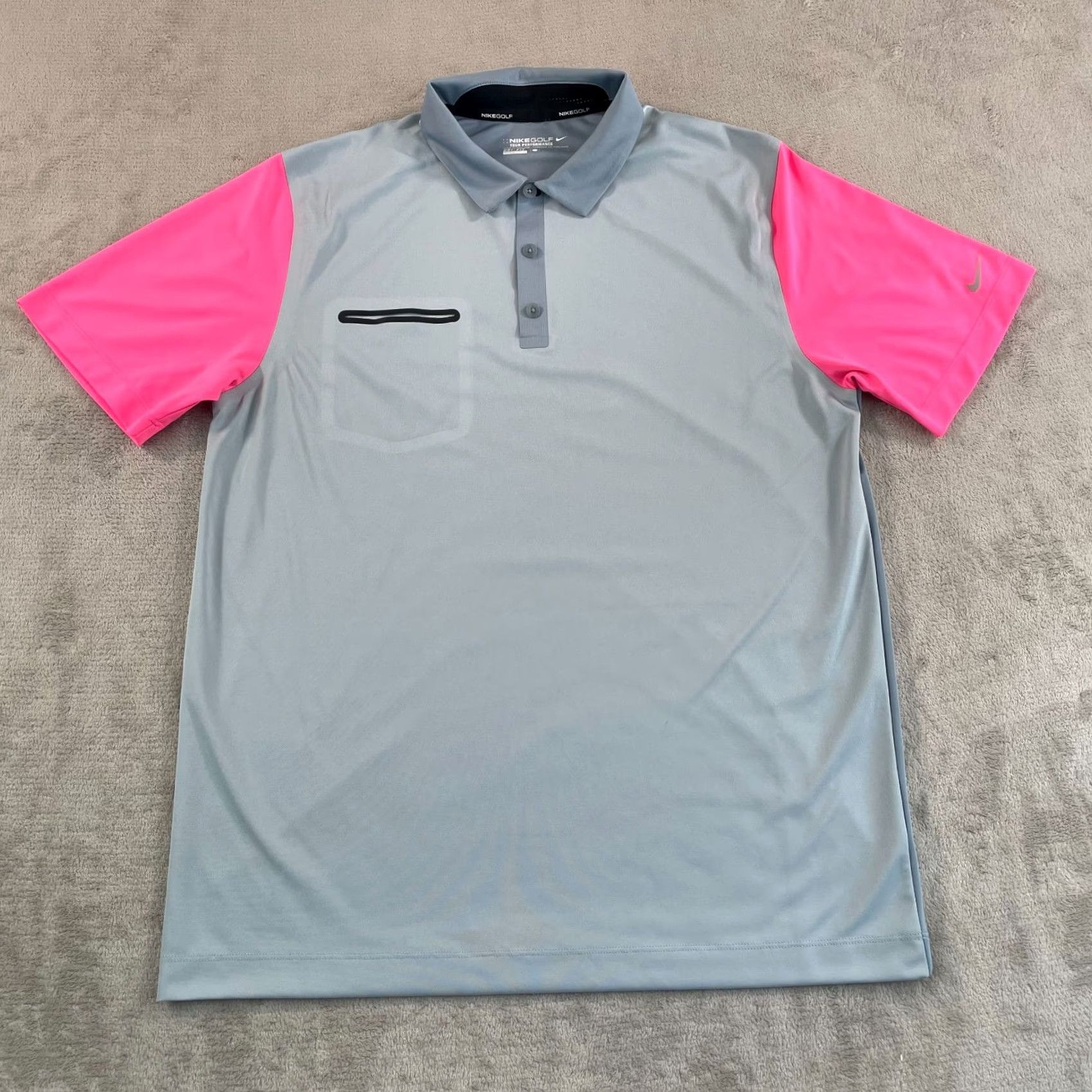 Nike Nike Golf Polo Shirt Men L Gray Pink Dri-Fit Tour Performance Innovation I Nike Golf Polo Shirt Men L Gray Pink Dri-Fit NWOT Size US L / EU 52-54 / 3 - 3 Thumbnail