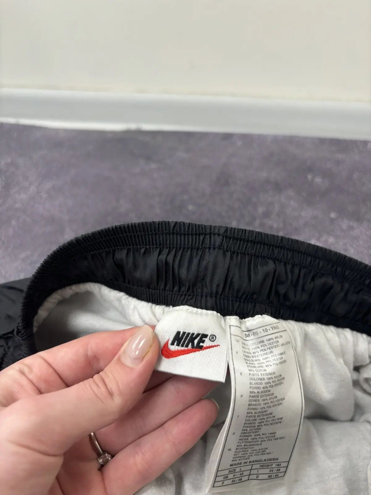 Nike × Vintage Vintage 90s Nike Y2K Drill Side Zip Retro Nylon Track Pants Size US 34 / EU 50 - 9 Thumbnail