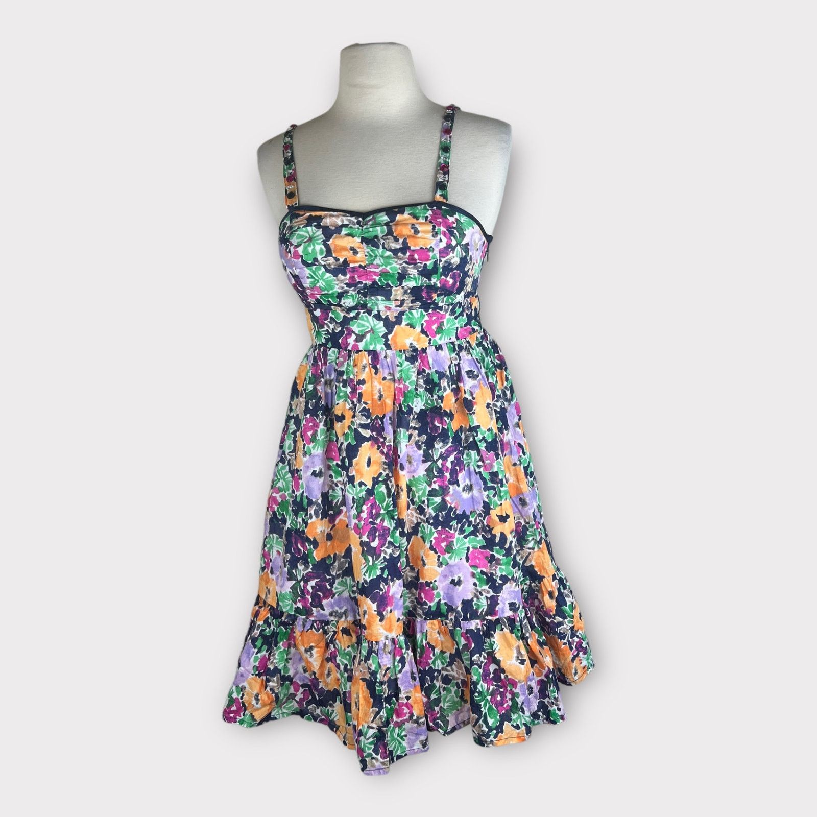 Vintage Candie’s | Vintage Y2K Sweetheart Floral Print Tiered Dress Size S / US 4 / IT 40 - 1 Thumbnail