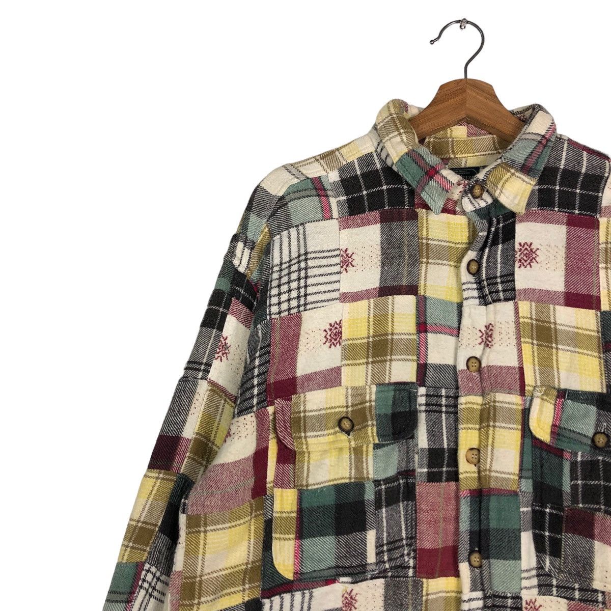 Flannel 🔥Vtg Flannel Jacket Patchwork Design Kearney House Japan Size US L / EU 52-54 / 3 - 7 Thumbnail