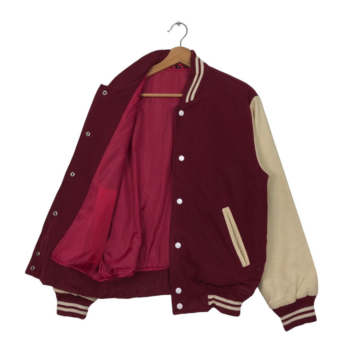 Japanese Brand × Vintage 📌Vintage Varsity Jacket Unknown Brand Issey Miyake Size US M / EU 48-50 / 2 - 12 Thumbnail