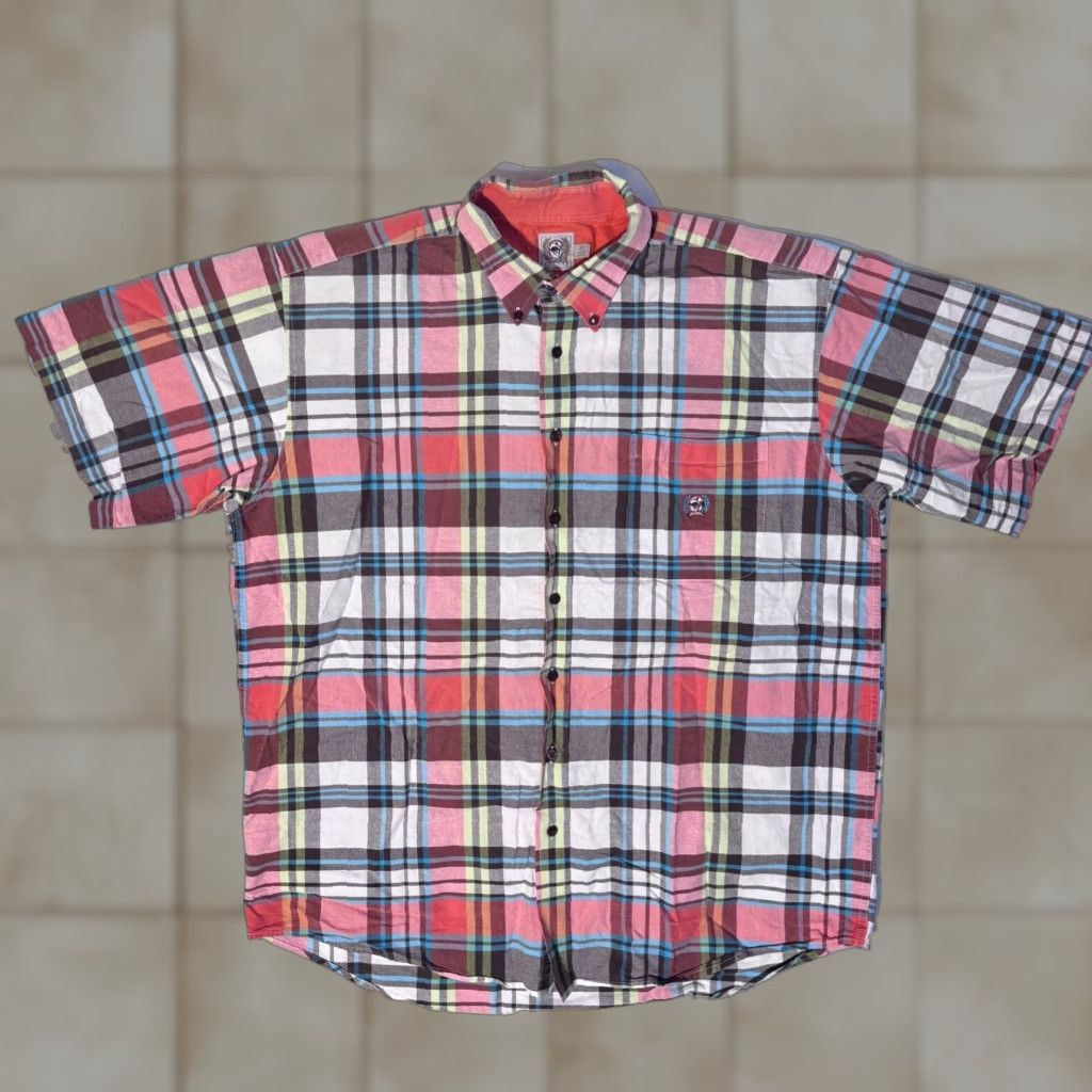 Vintage Cinch Western Orange Plaid Short Sleeve Button-Up Shirt XL Men Regular Canvas Cotton with Logo, Button-Down Collar, Rodeo Theme Size US XL / EU 56 / 4 - 1 Thumbnail