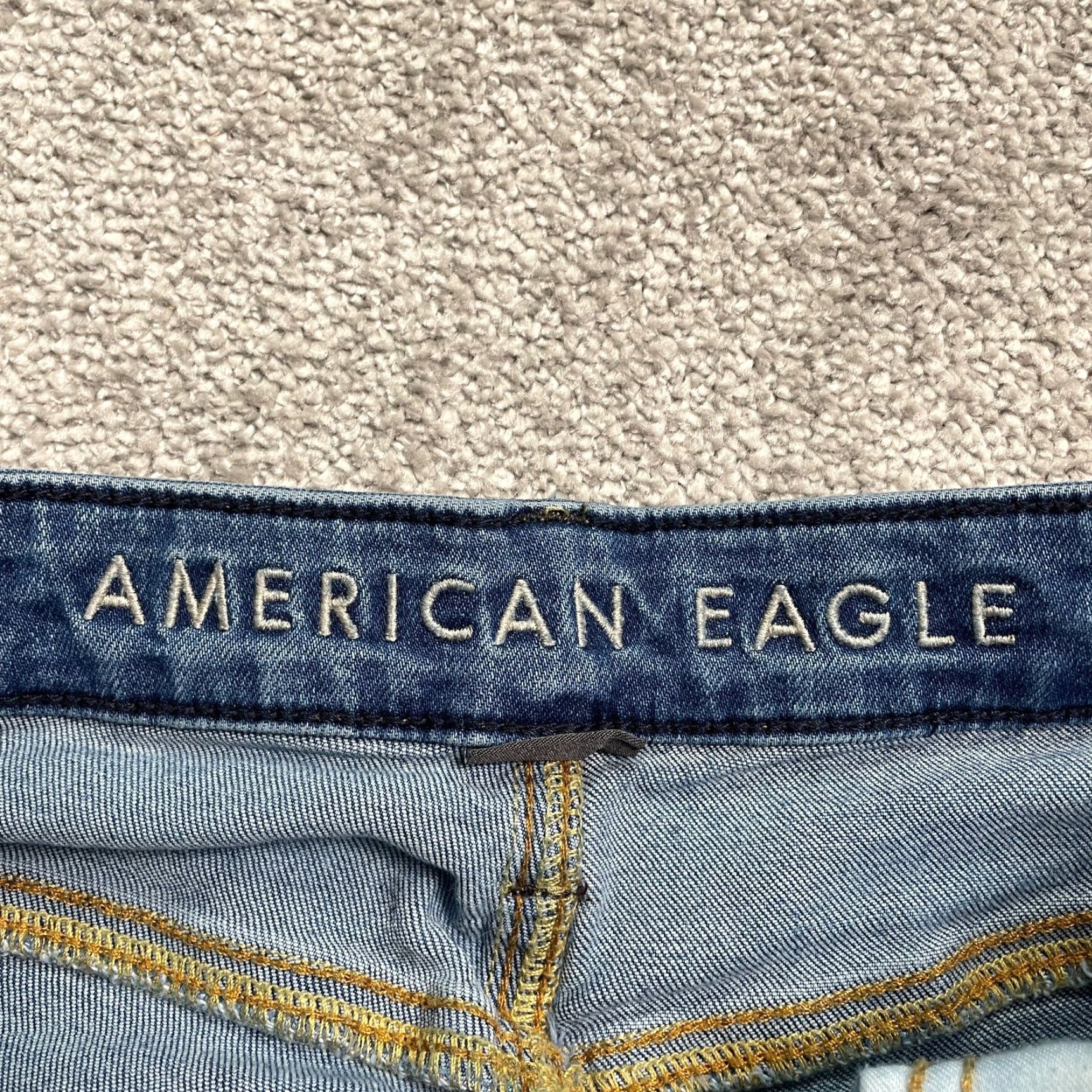 American Eagle Outfitters American Eagle Outfitters Jeans Mens 29x34 Athletic Denim Straight Mid Rise Blue 5-Pocket Logo USA Size US 29 - 6 Thumbnail