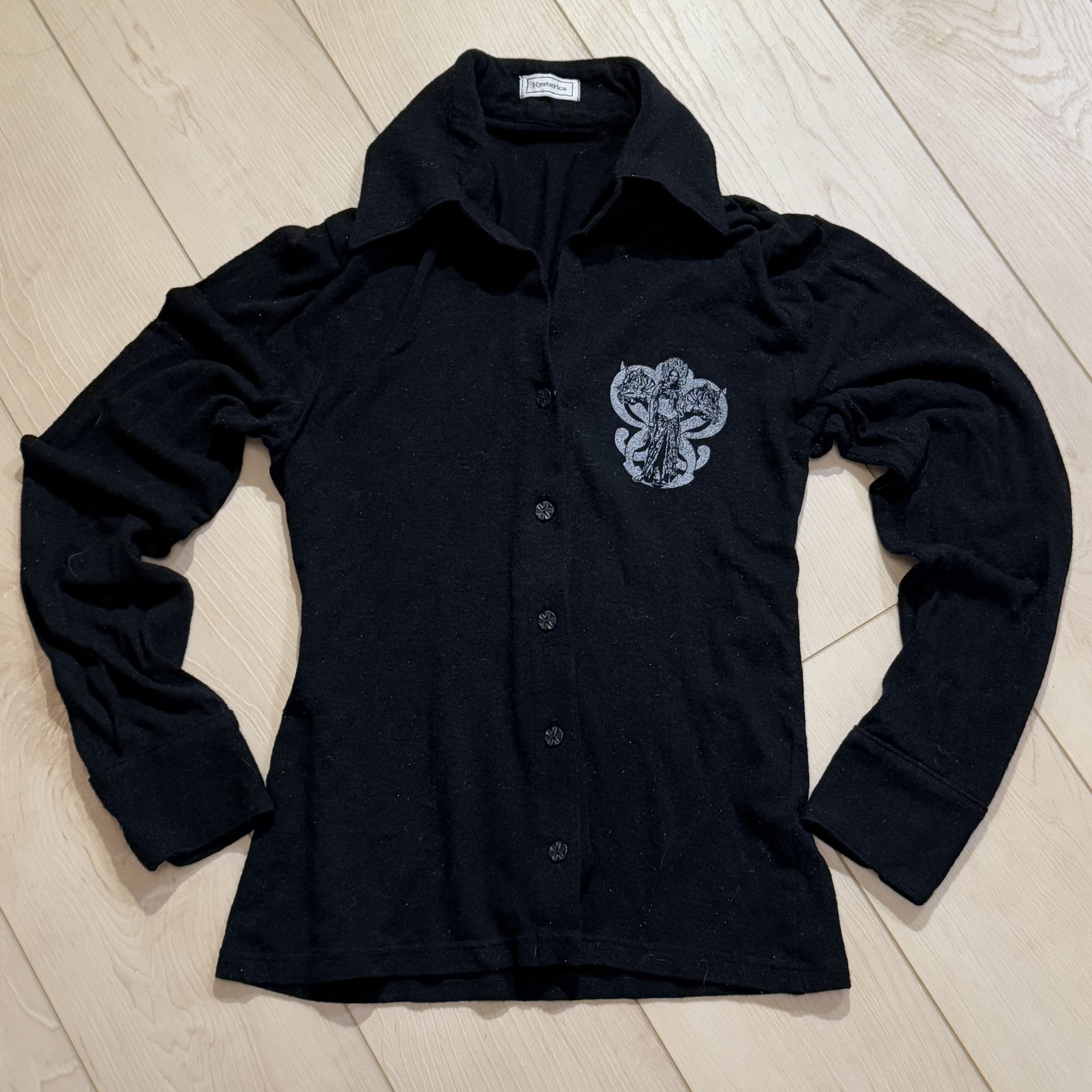 Hysteric Glamour hysterics black collared button up long sleeve blouse top Size M / US 6-8 / IT 42-44 - 4 Thumbnail