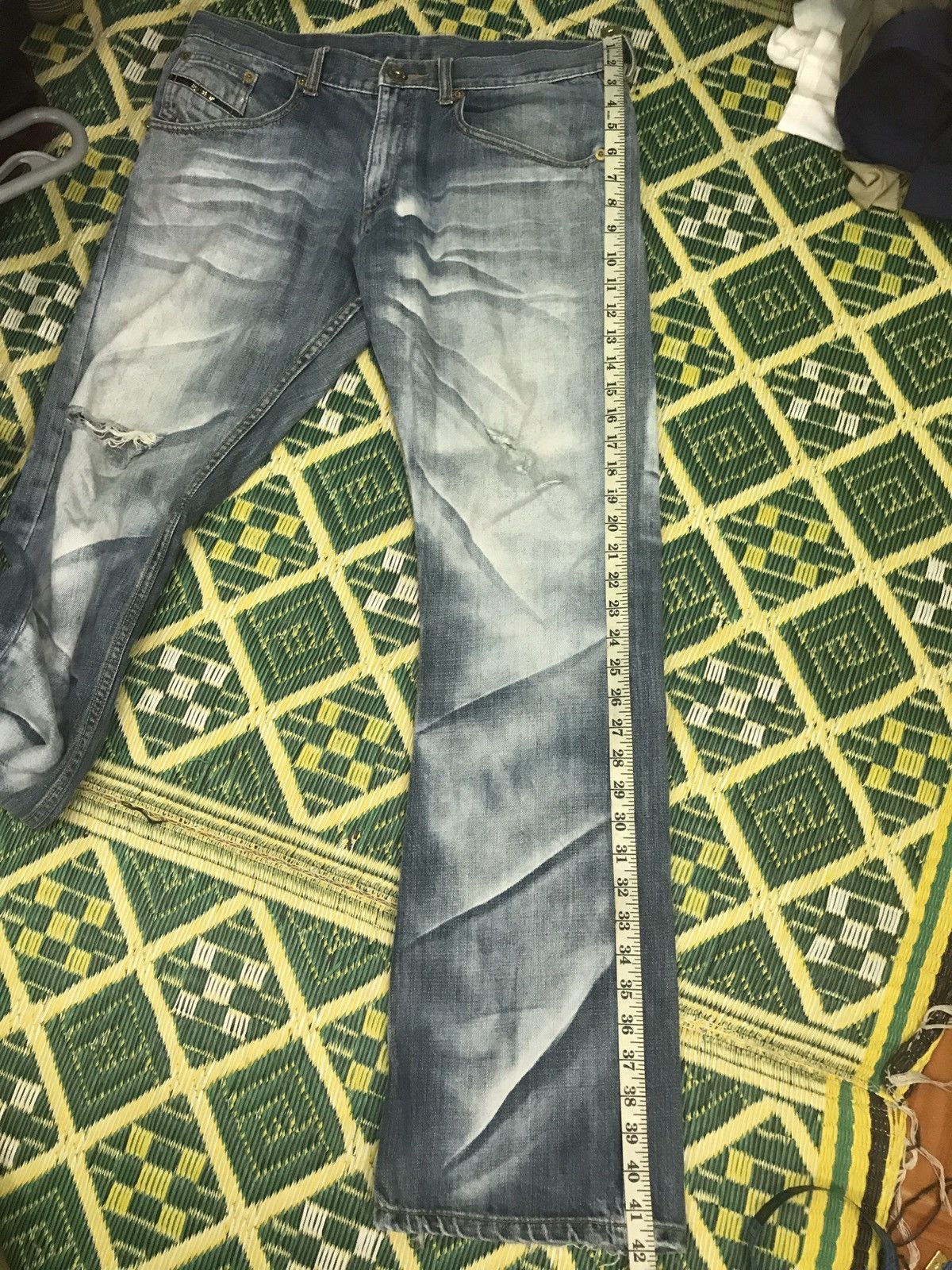 If Six Was Nine × Japanese Brand ‼️‼️distressed gold line APESTEIN very rare Size US 34 / EU 50 - 14 Thumbnail