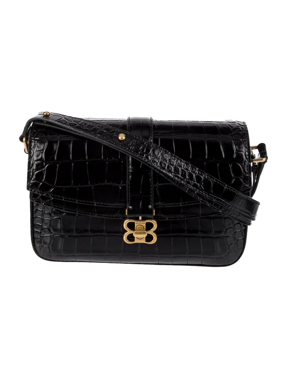 Balenciaga Lady Flap Small Shoulder Bag Black Crocodile Calfskin Size ONE SIZE - 16 Thumbnail