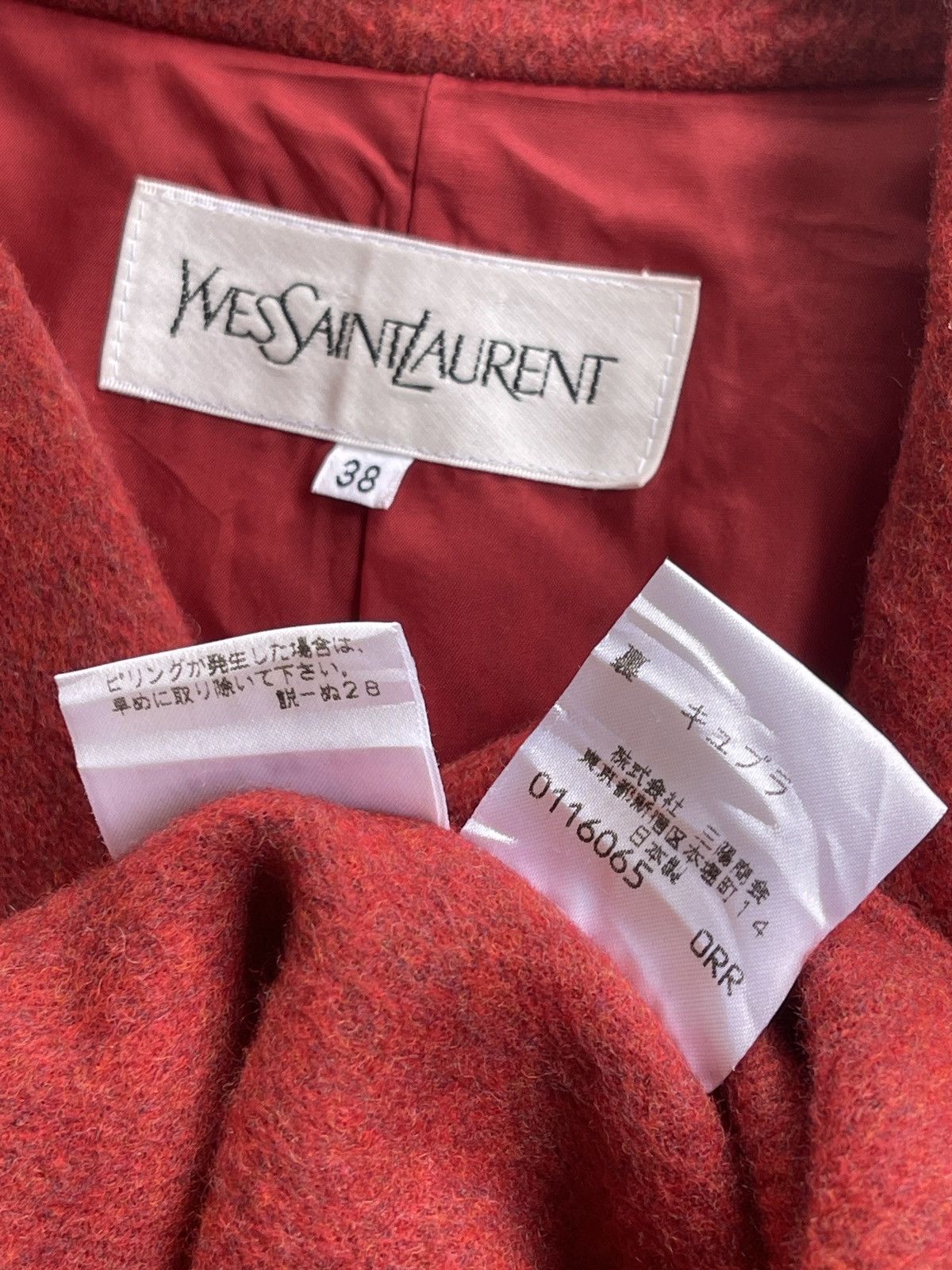 Yves Saint Laurent YSL Wool Women Coat (Size 38) Size M / US 6-8 / IT 42-44 - 9 Thumbnail