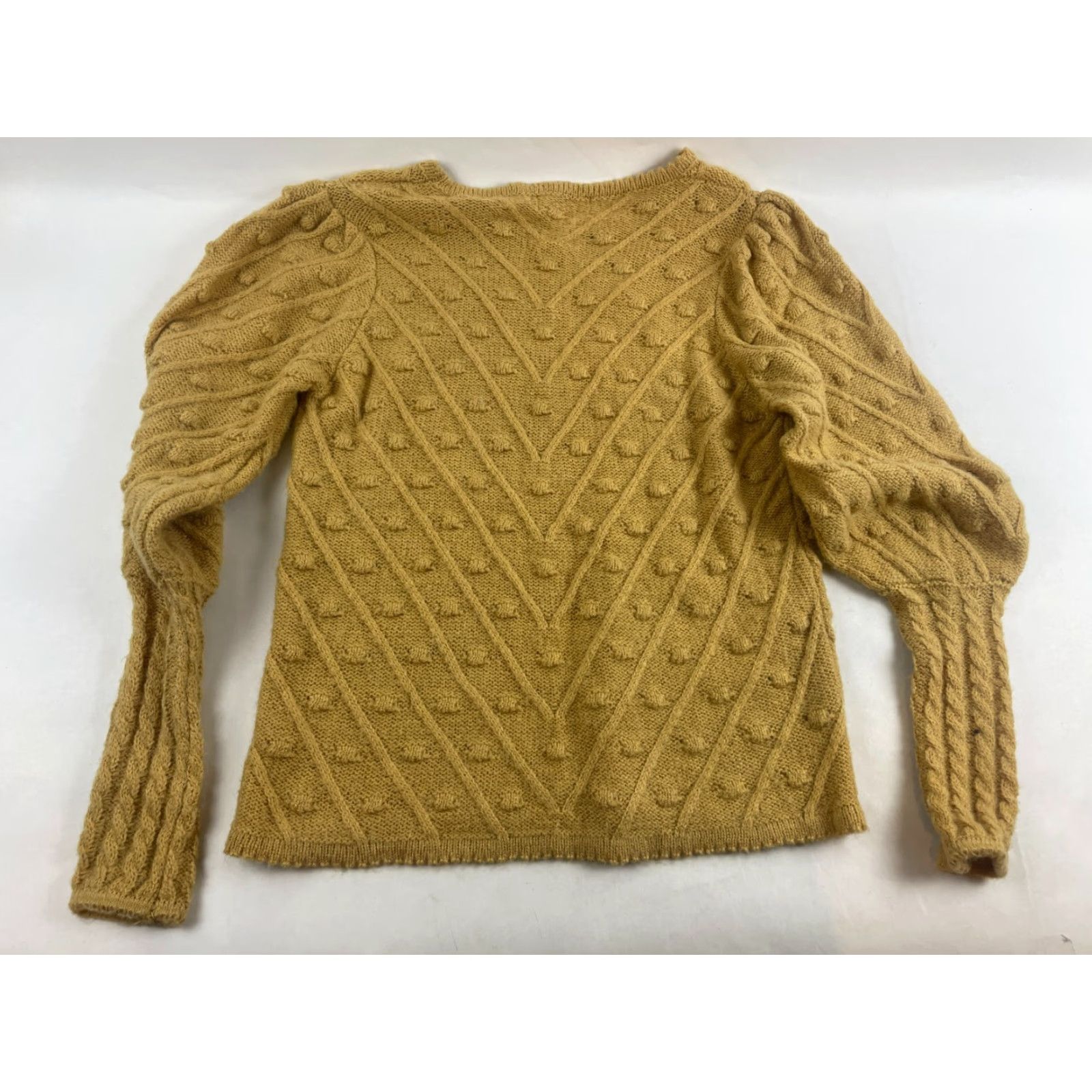 Vintage Impressions Sweater Women’s Size Small Mustard Yellow Polka Dot Crew Neck Long Sleeve Pullover Modern Fall Winter Spring Size S / US 4 / IT 40 - 2 Thumbnail