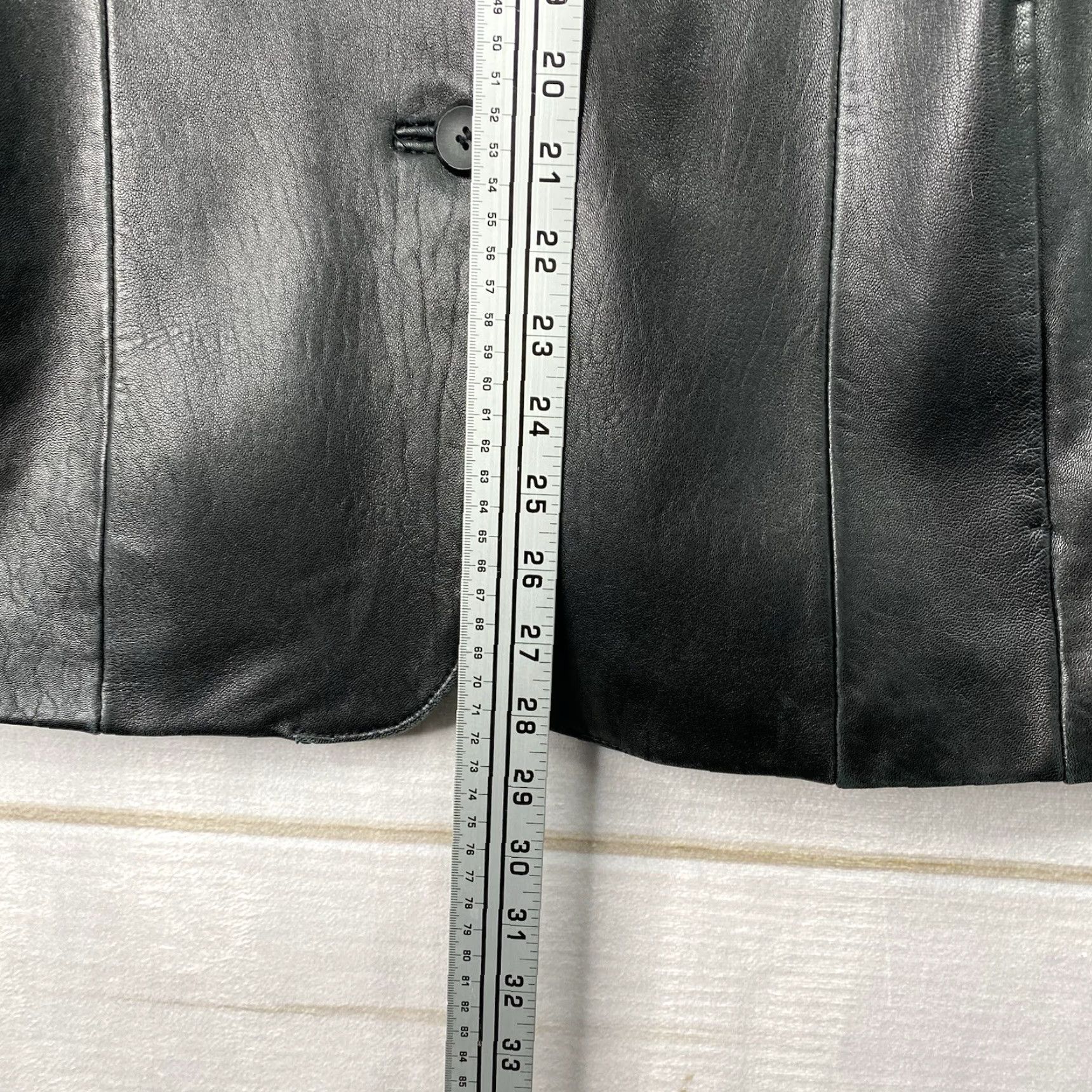 Vintage VINTAGE Womens Siena Black Leather Jacket 14 Full Zip Lined Pockets 3 Button Classic 90s Size XL / US 12-14 / IT 48-50 - 7 Thumbnail