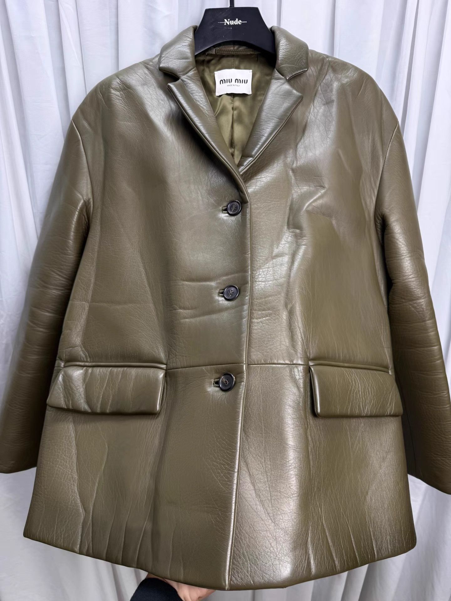 Miu Miu MIU MIU 24SS Leather Blazer Jacket K20 Size M / US 6-8 / IT 42-44 - 4 Thumbnail