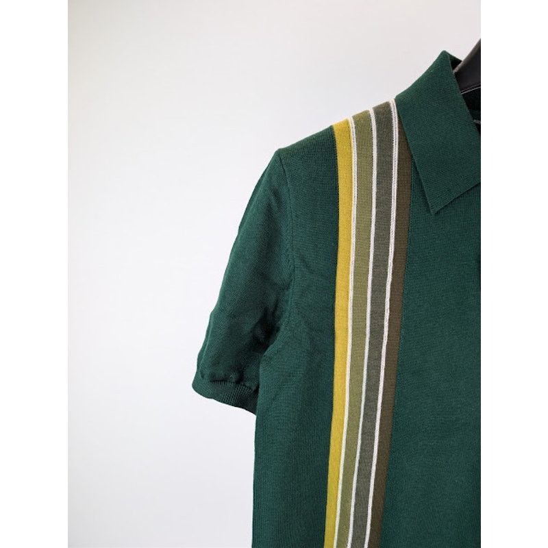 Amiri o1rshd1 Stack Stripe Short Sleeve Polo Shirt in Green Size US M / EU 48-50 / 2 - 5 Thumbnail