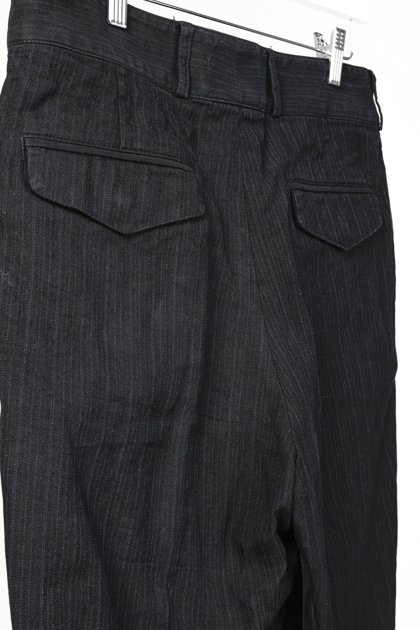 Dries Van Noten Dries Van Noten Cotton Linen Navy Pinstriped Pant Size 34" / US 12 / IT 48 - 8 Thumbnail
