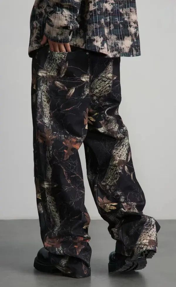 VIBE Vintage leaf camouflage logging studded trousers Size US 32 / EU 48 - 5 Thumbnail