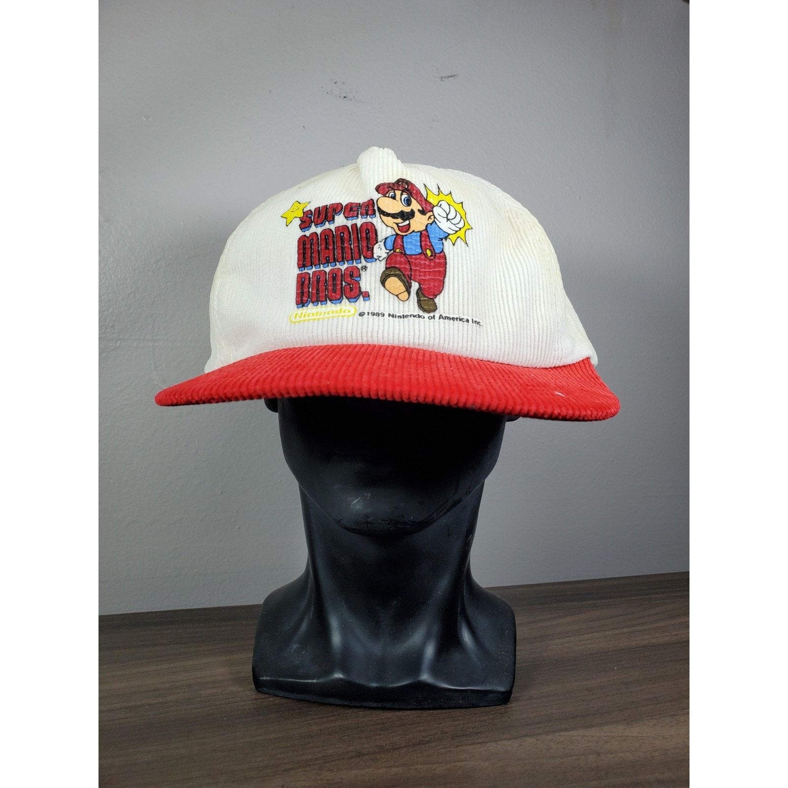 Nintendo × Vintage RARE Vintage 1989 Nintendo Super Mario Bros Corduroy Hat Cap Size ONE SIZE - 8 Thumbnail