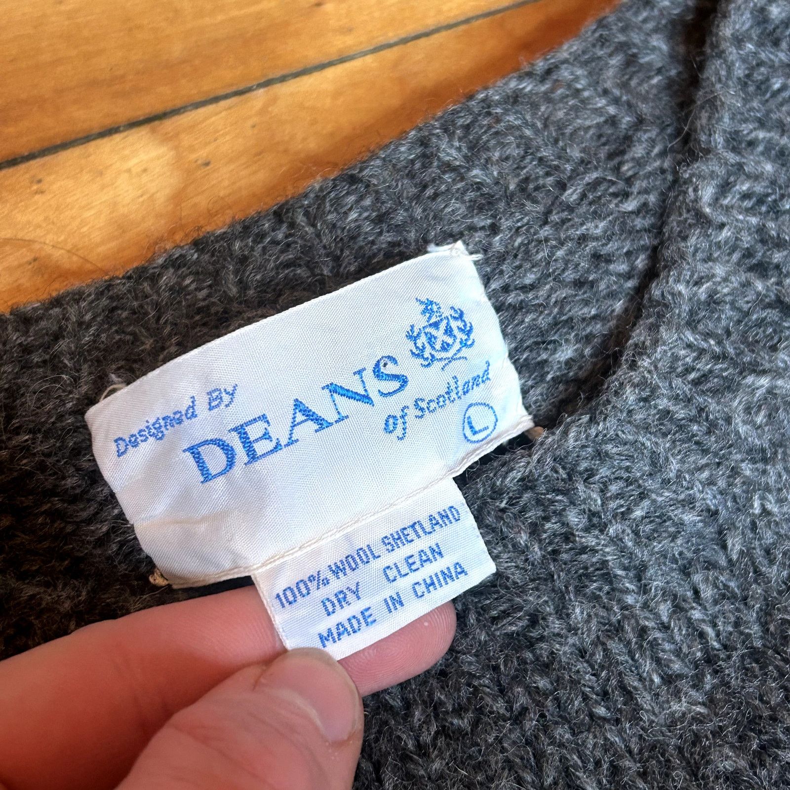 Vintage Deans Of Scotland Grey Shetland Wool Crewneck Large Size US L / EU 52-54 / 3 - 4 Thumbnail