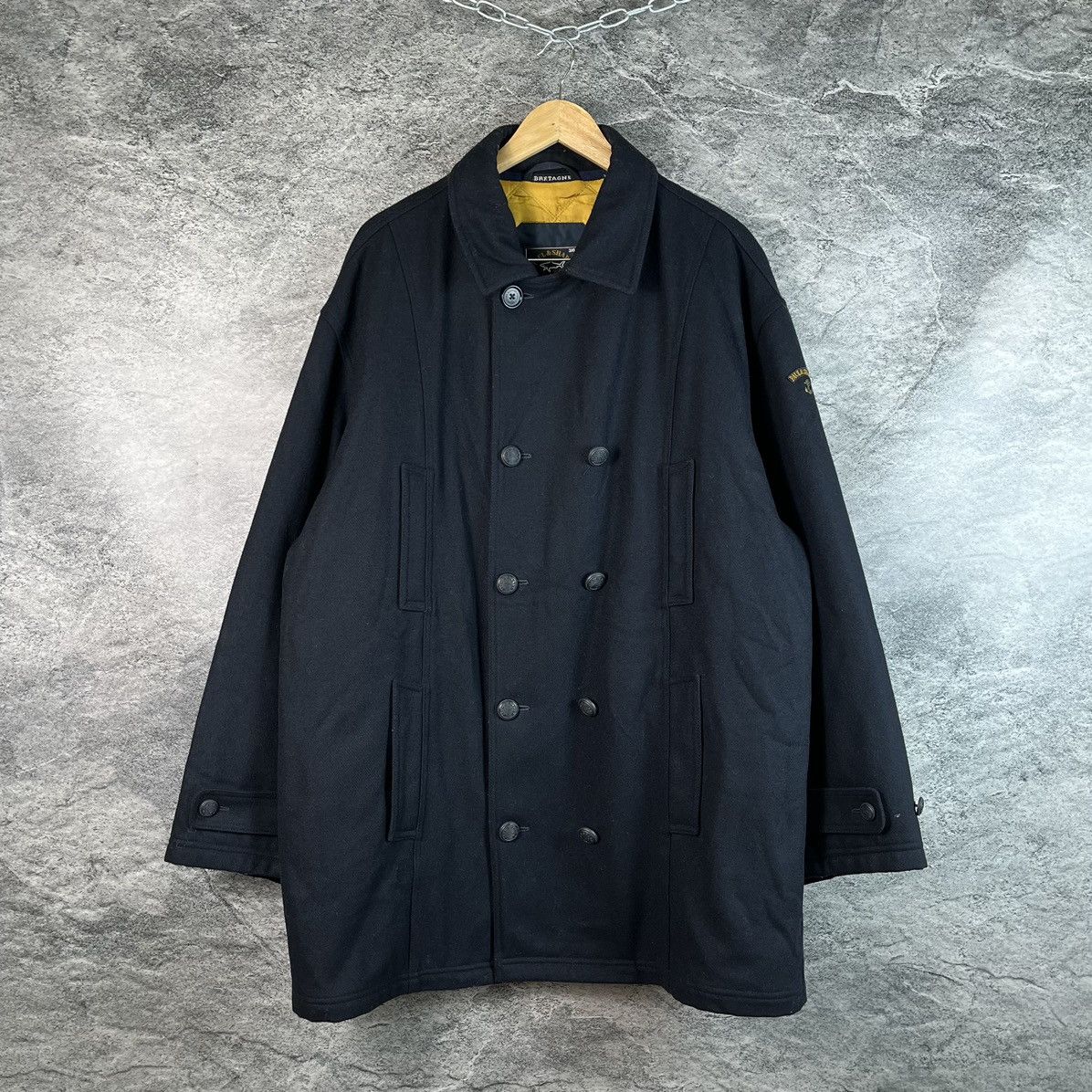 Pull Vintage Paul & Shark Yachting - Taille L, Noir, Laine, Brodé Bretagne - État Parfait, Style Marin Et Casual