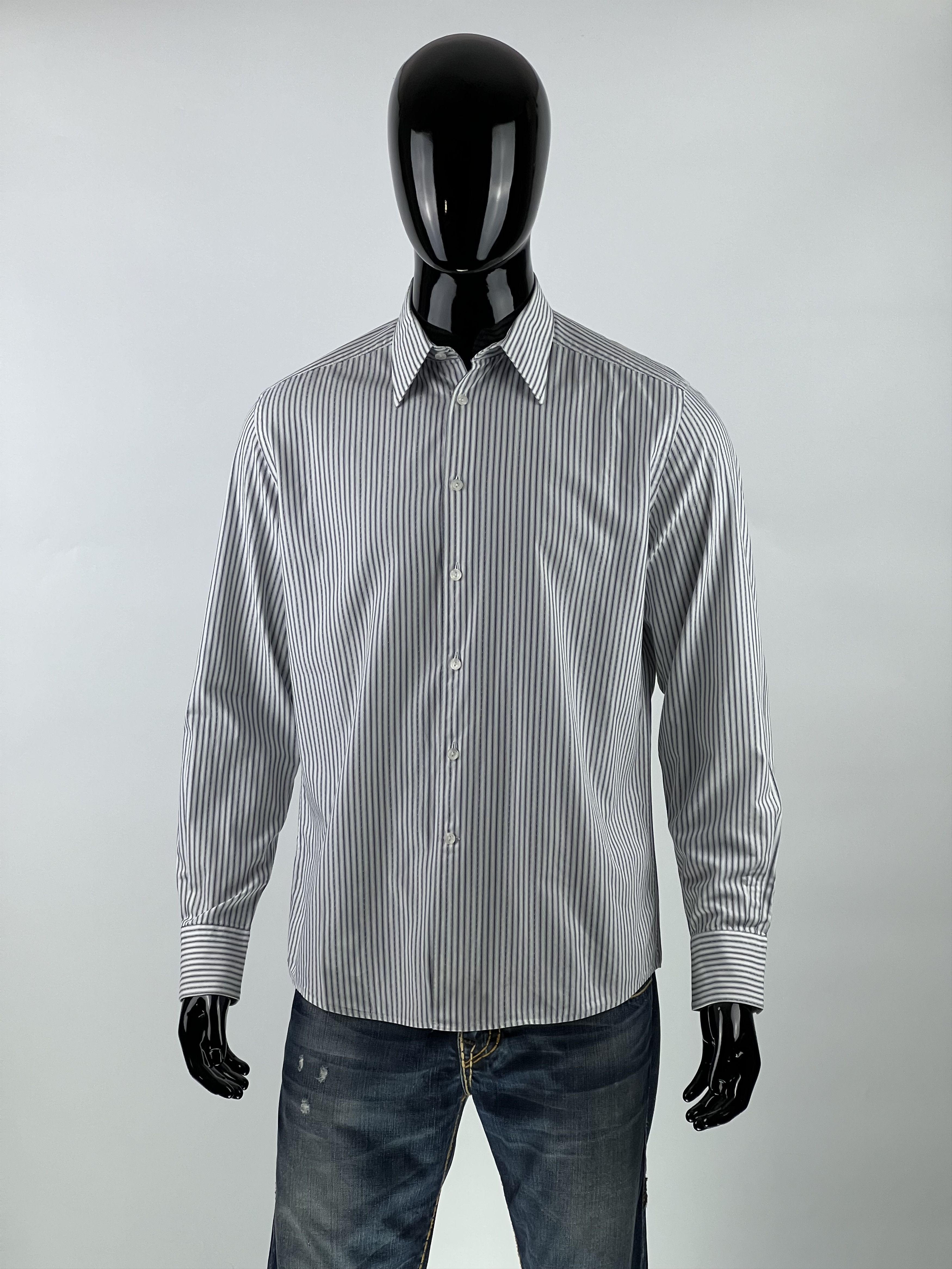 Versace Versace Collection Striped Cotton Button Up Shirt Size 16/41 Size US L / EU 52-54 / 3 - 1 Thumbnail