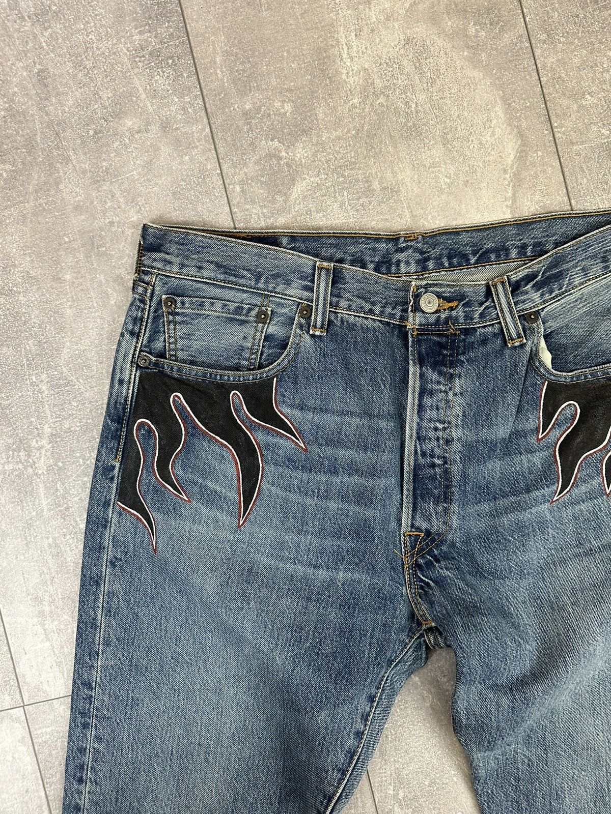 Vintage Vintage Levi’s Hand Made Fire Pants Denim Jeans Size US 34 / EU 50 - 5 Thumbnail