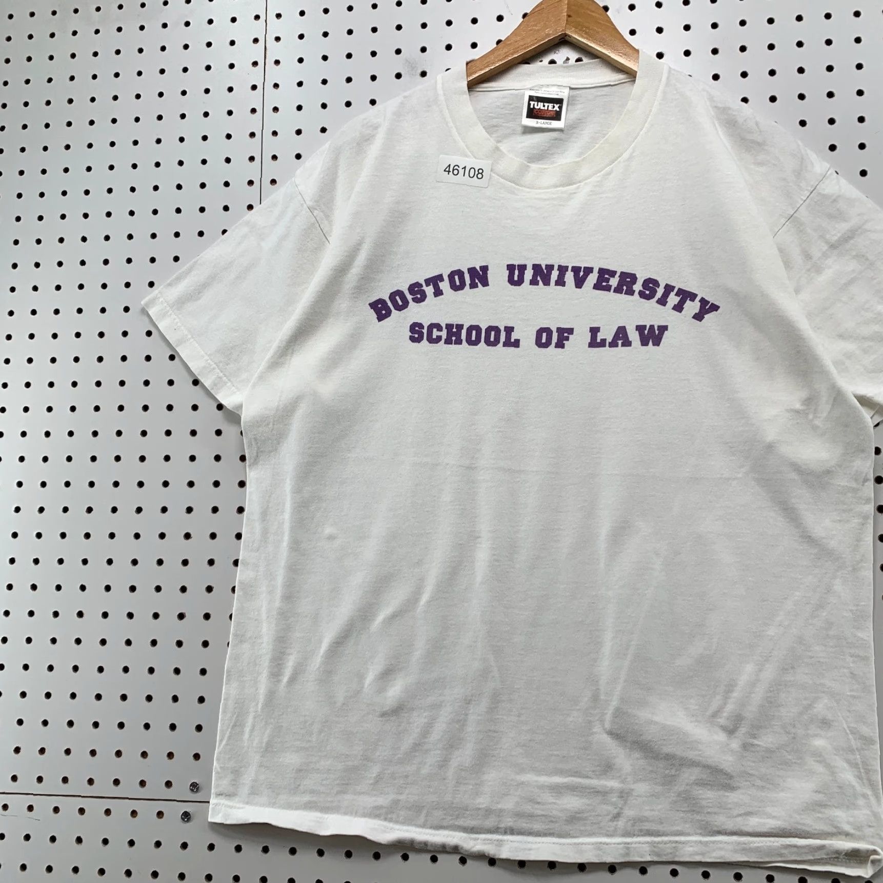 Tultex VINTAGE Boston University Shirt Mens XL White School Of Law Tultex Sui Generis Size US XL / EU 56 / 4 - 4 Thumbnail