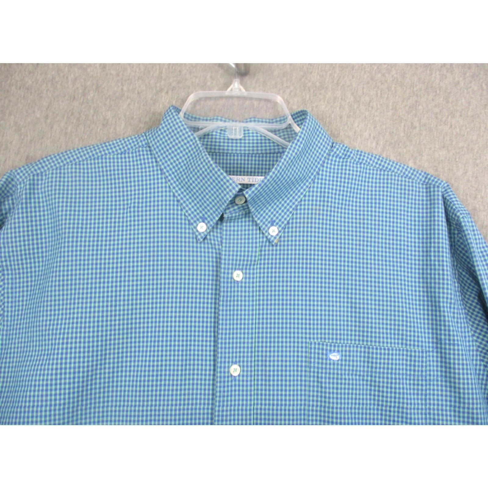 Southern Tide Southern Tide Shirt Mens XL Blue Green Gingham Button Down Skipjack Long Sleeve Size US XL / EU 56 / 4 - 2 Thumbnail