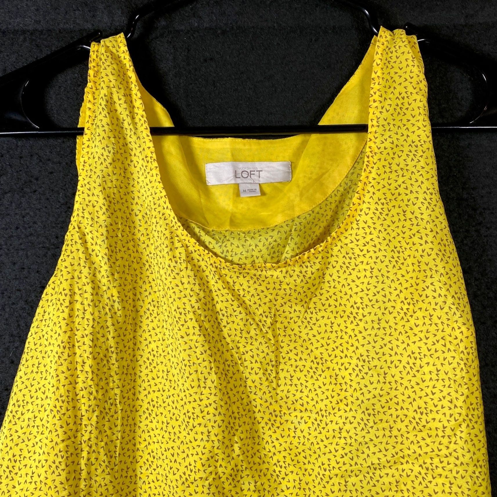 Loft LOFT Ann Taylor Womens Blouse Yellow Sleeveless Tank Round Neck M Shirt Casual Boho 90s? Size M / US 6-8 / IT 42-44 - 2 Thumbnail