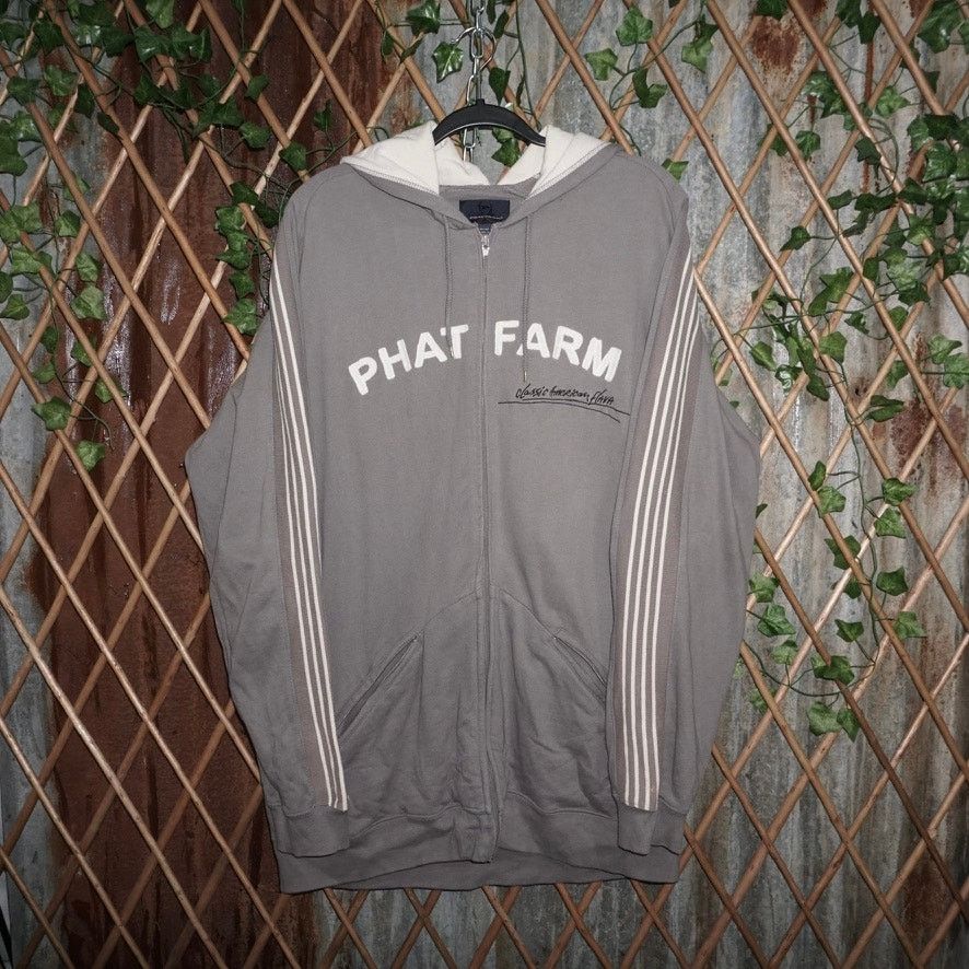 Phat Farm XL Vintage Y2K PHAT farm hip hop embroider 00s zip up hoodie Size US XL / EU 56 / 4 - 1 Thumbnail