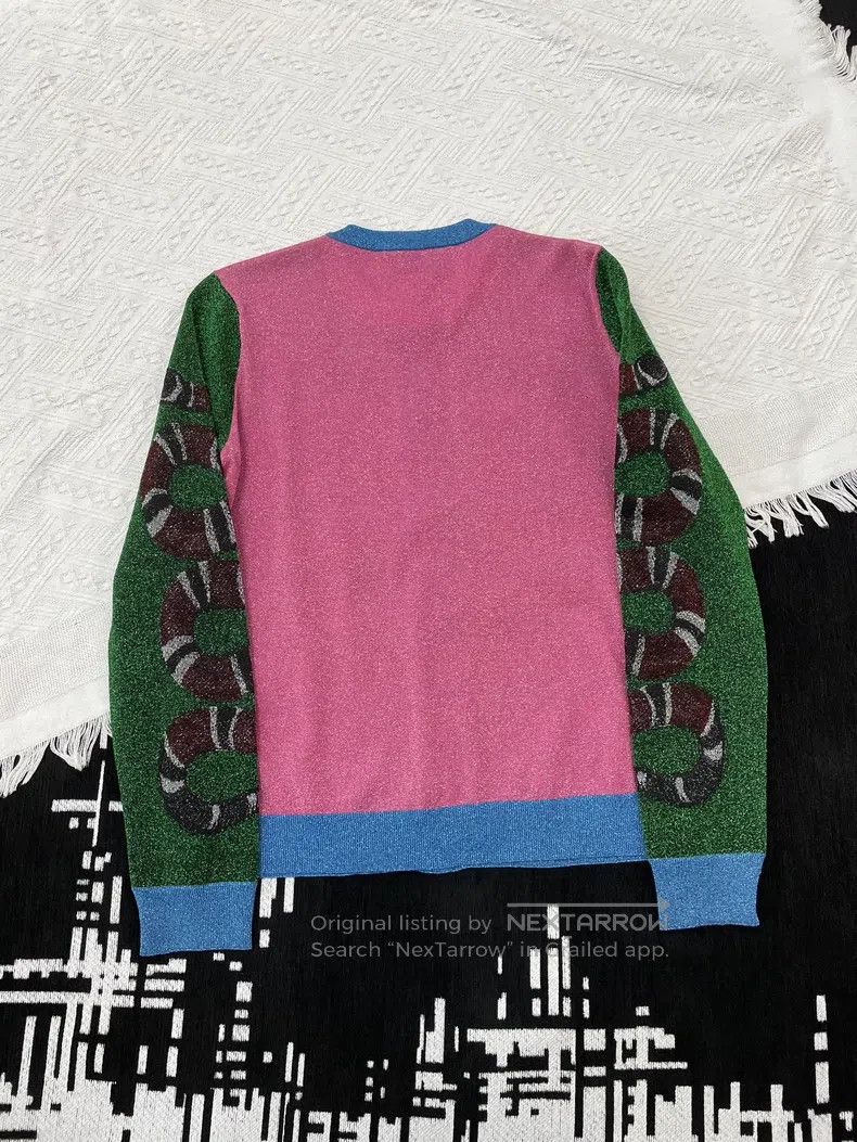 Gucci Gucci Pink and green cat cardigan coat Size M / US 6-8 / IT 42-44 - 3 Thumbnail