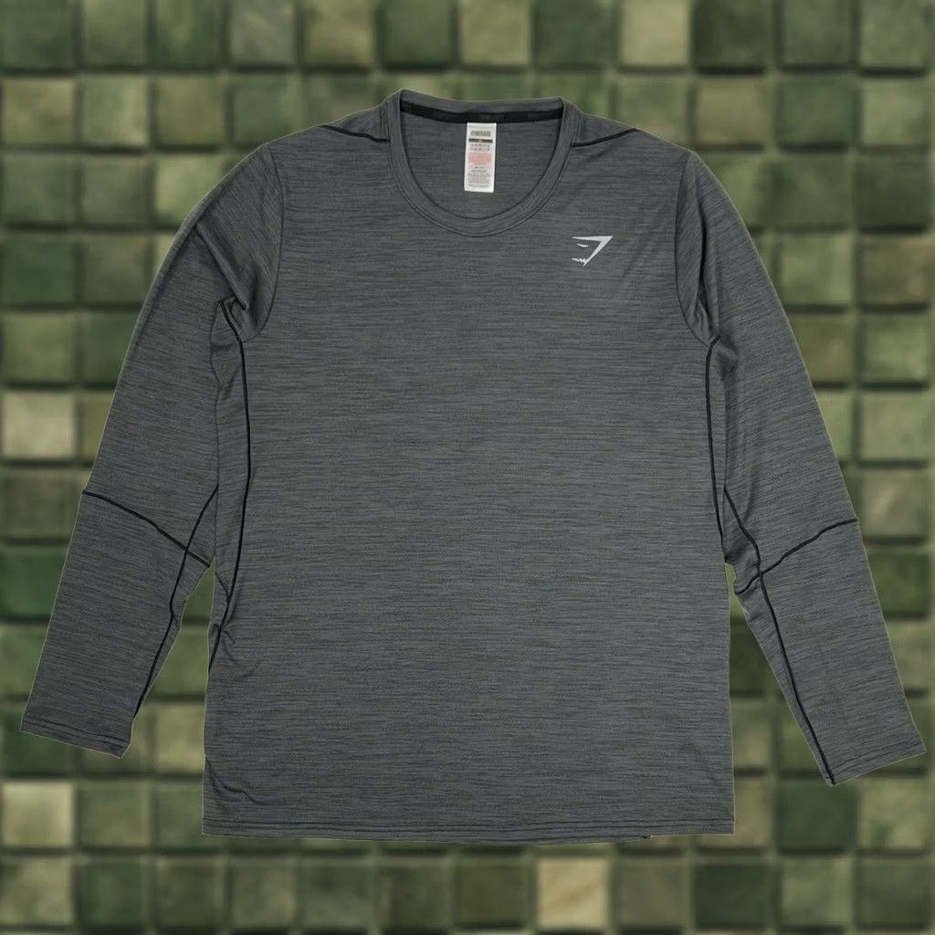 Gymshark GYMSHARK MENS XL GRAY LONG SLEEVE SHIRT WORKOUT TOP GREY T GYM GMLT5168 22x29.5 Size US XL / EU 56 / 4 - 1 Thumbnail