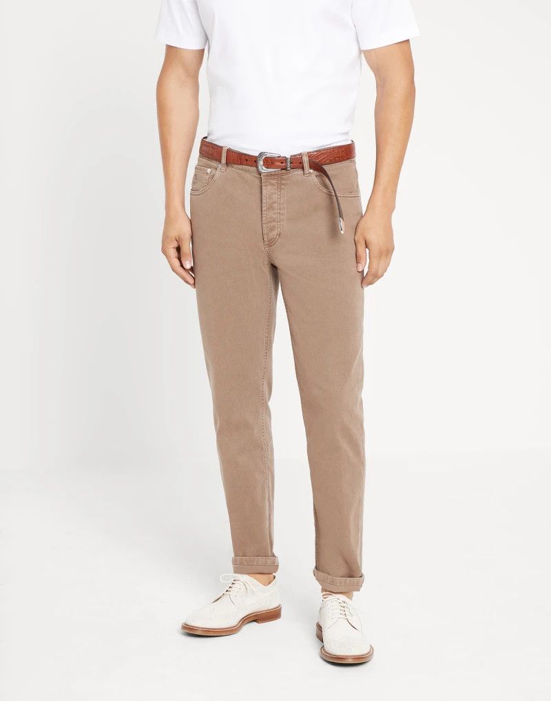 o1la1rc1a0425 Dyed Denim Pants in Light Brown