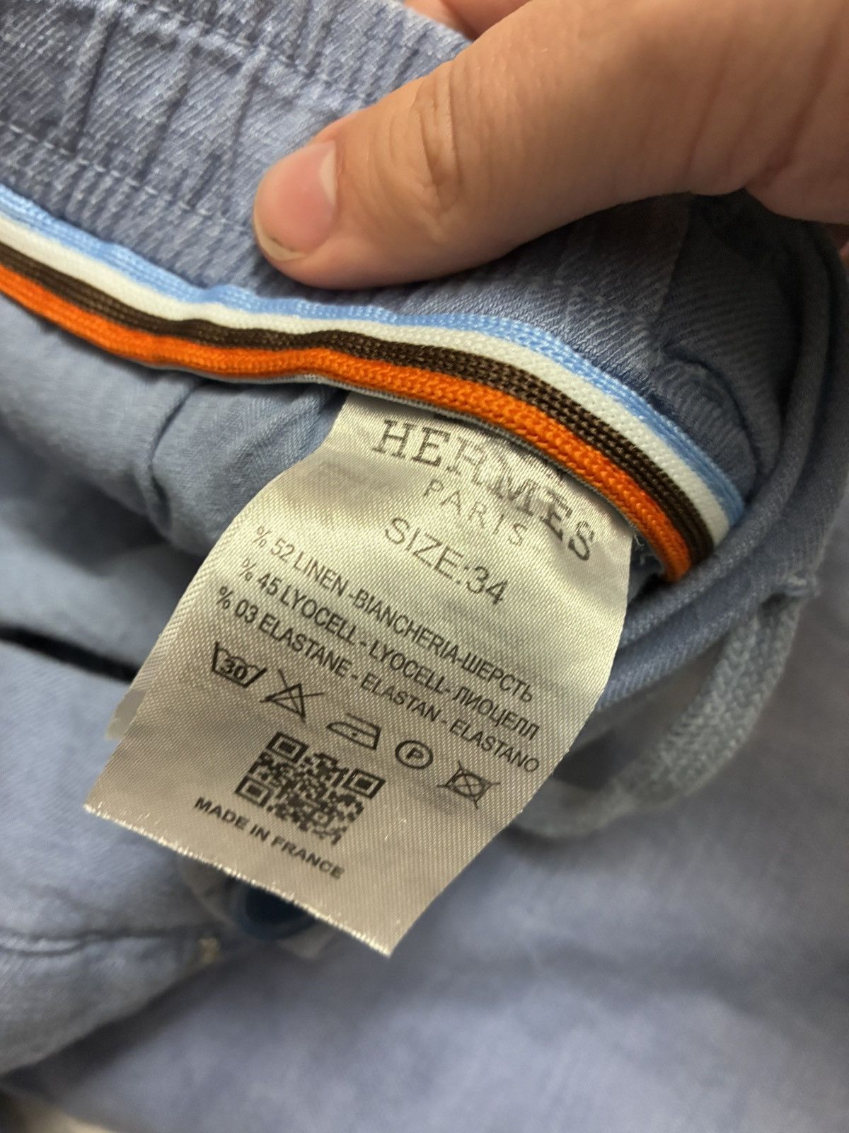 Hermes Hermes linen light blue trousers w34 Size US 34 / EU 50 - 5 Thumbnail
