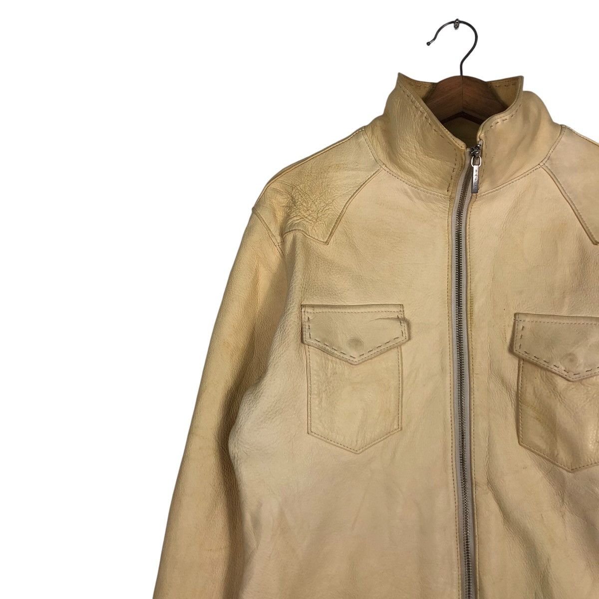 Japanese Brand 📌Vintage Leather Jacket Biker Number One Issey Miyake Size US M / EU 48-50 / 2 - 8 Thumbnail
