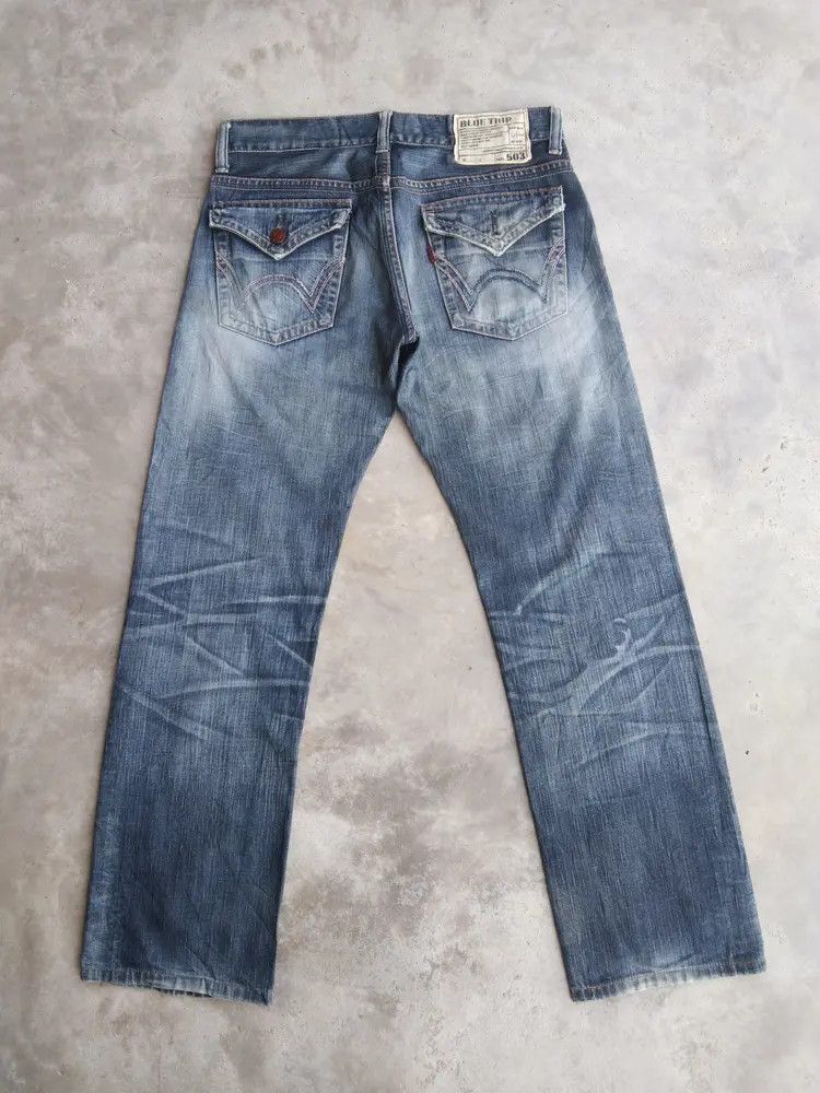 Japanese Brand Vintage Faded Blue Edwin Distressed Jeans 32x30 Size US 32 / EU 48 - 2 Thumbnail