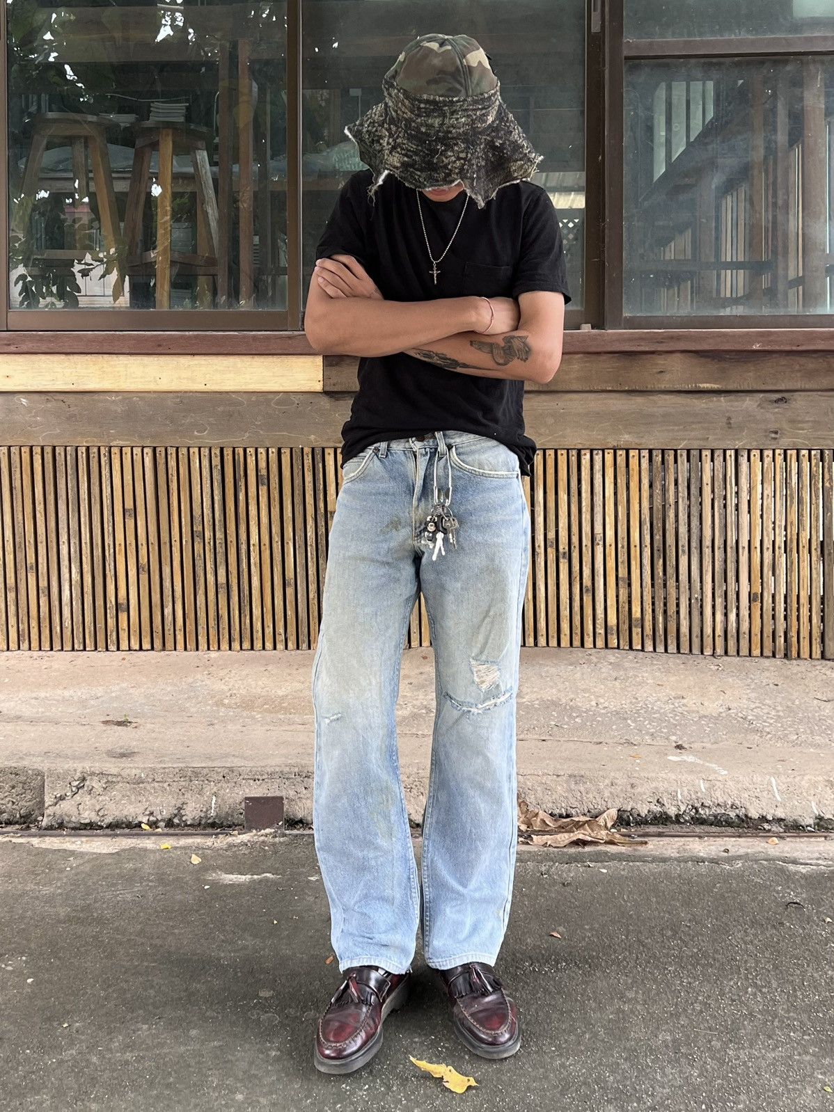Lee Thrashed Vintage Lee Denim Pants Distressed EDR Size US 29 - 9 Thumbnail