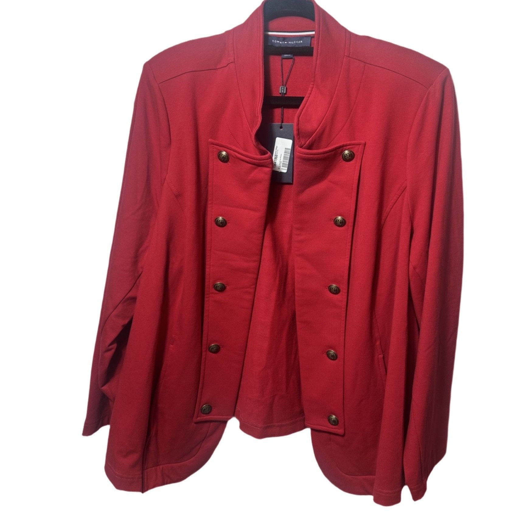 Tommy Hilfiger NWT Tommy Hilfiger Women’s Military Band Jacket Blazer Red S Size XXL / US 16-18 / IT 52-54 - 2 Thumbnail