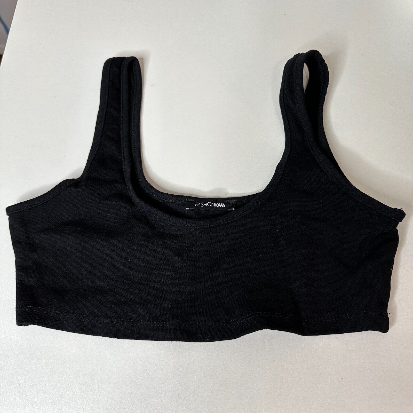 Other Fashion Nova Black Square Neck Crop Tank Top Bralette XS Size XS / US 0-2 / IT 36-38 - 6 Thumbnail