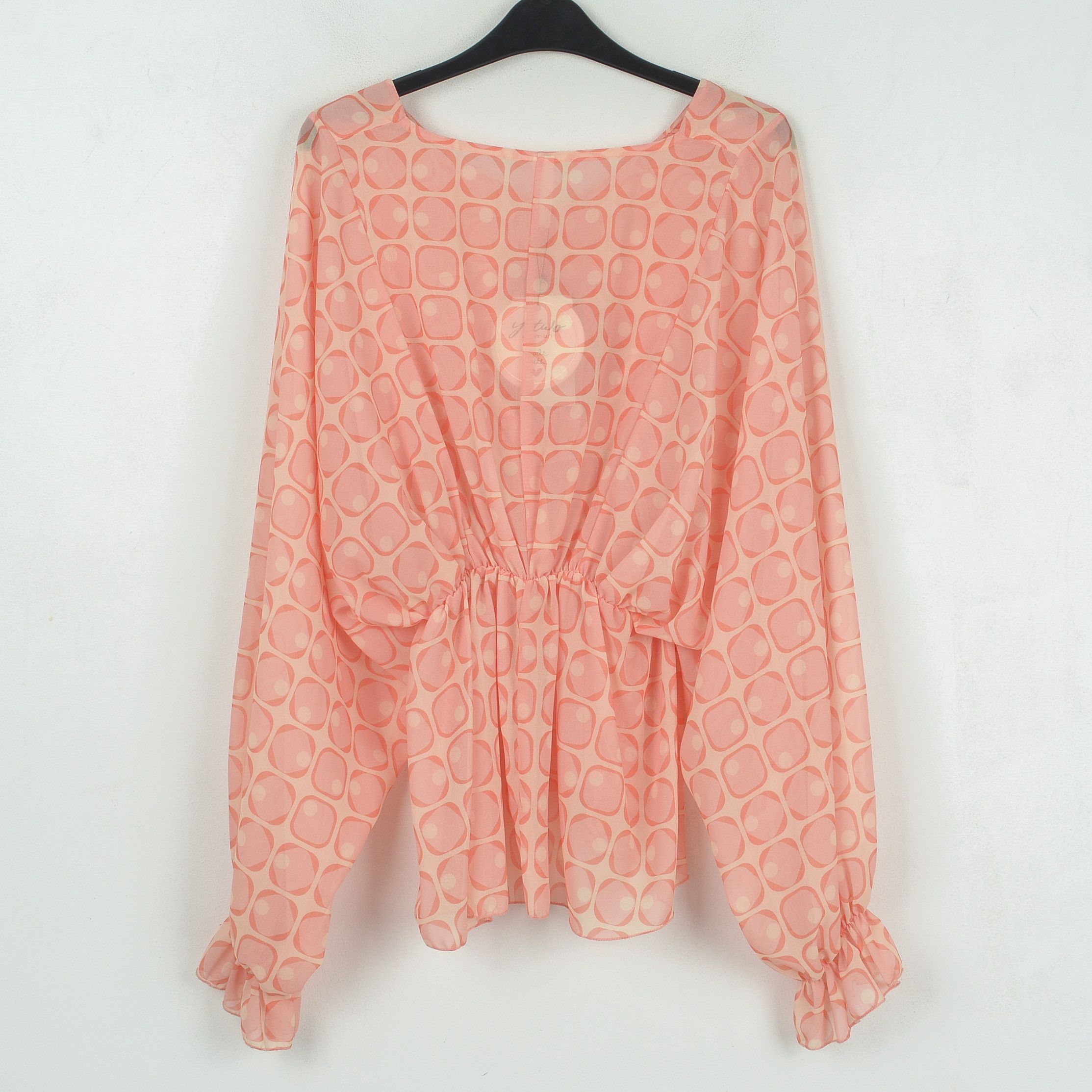 Other See Through Blouse Shirt Patterned Top Orange Long Sleeve Size S / US 4 / IT 40 - 2 Thumbnail