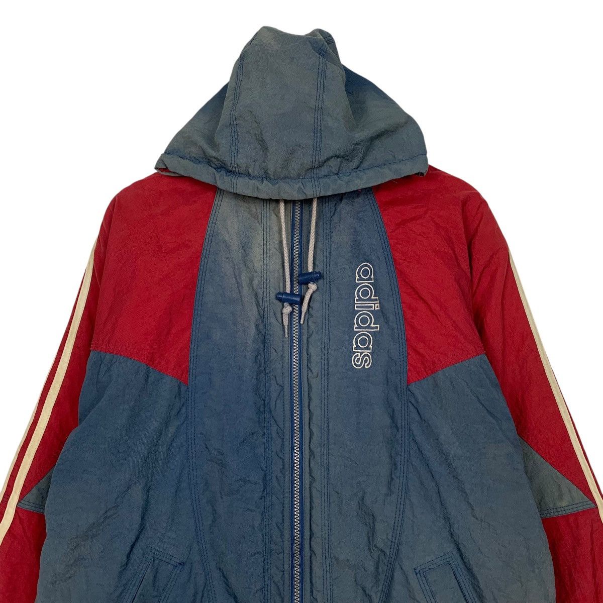 Adidas Vintage Adidas Big Logo Two Tones Windbreaker Jacket Size US XL / EU 56 / 4 - 3 Thumbnail