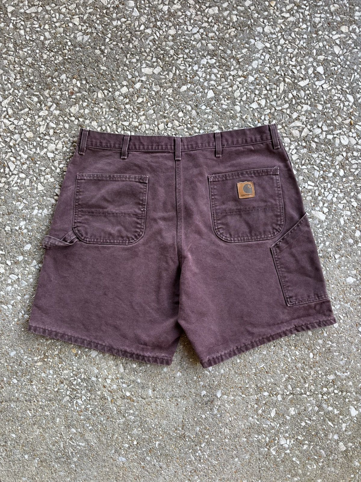 Carhartt × Vintage Burgundy Carhartt Carpenter Shorts Purple Carhartt Shorts Size US 39 - 2 Thumbnail