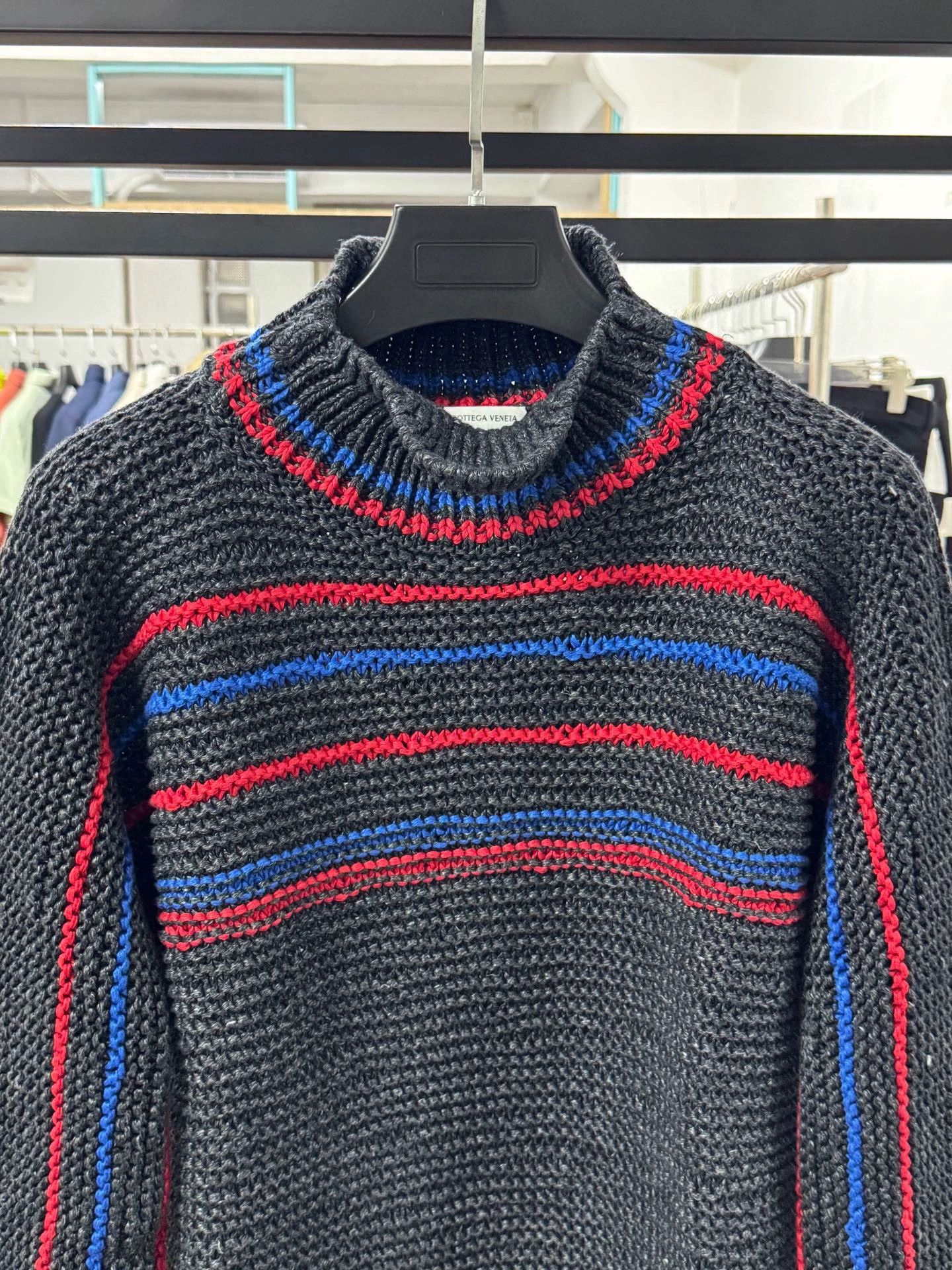 Bottega Veneta multicolored knitted turtleneck sweater for men Size US M / EU 48-50 / 2 - 2 Thumbnail