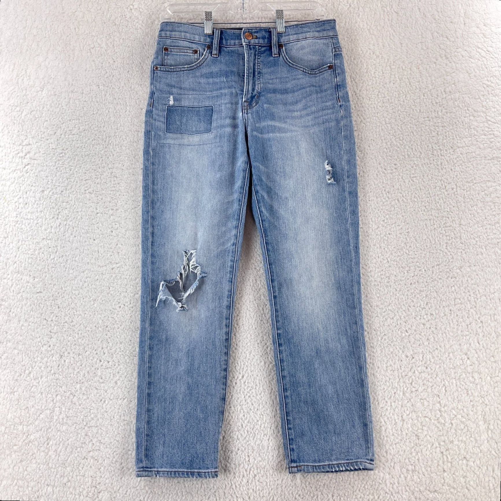 J.Crew J.CREW Jeans Womens Crop Mid-Rise Distressed Blue Denim Size 28 Pants 5-Pocket 26 Inseam Casual Vintage Inspired Size 28" / US 6 / IT 42 - 2 Thumbnail