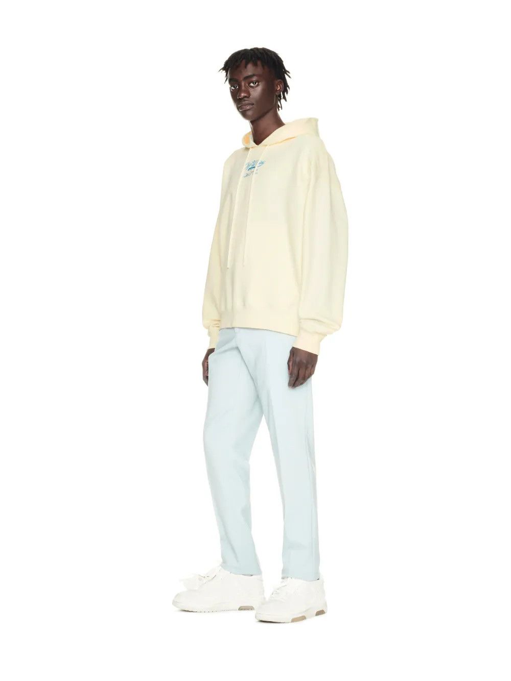 Off-White o1gr1nt0325 Script Logo Opp Over Skate Hoodie in Ivory Size US XXS / EU 40 - 4 Thumbnail