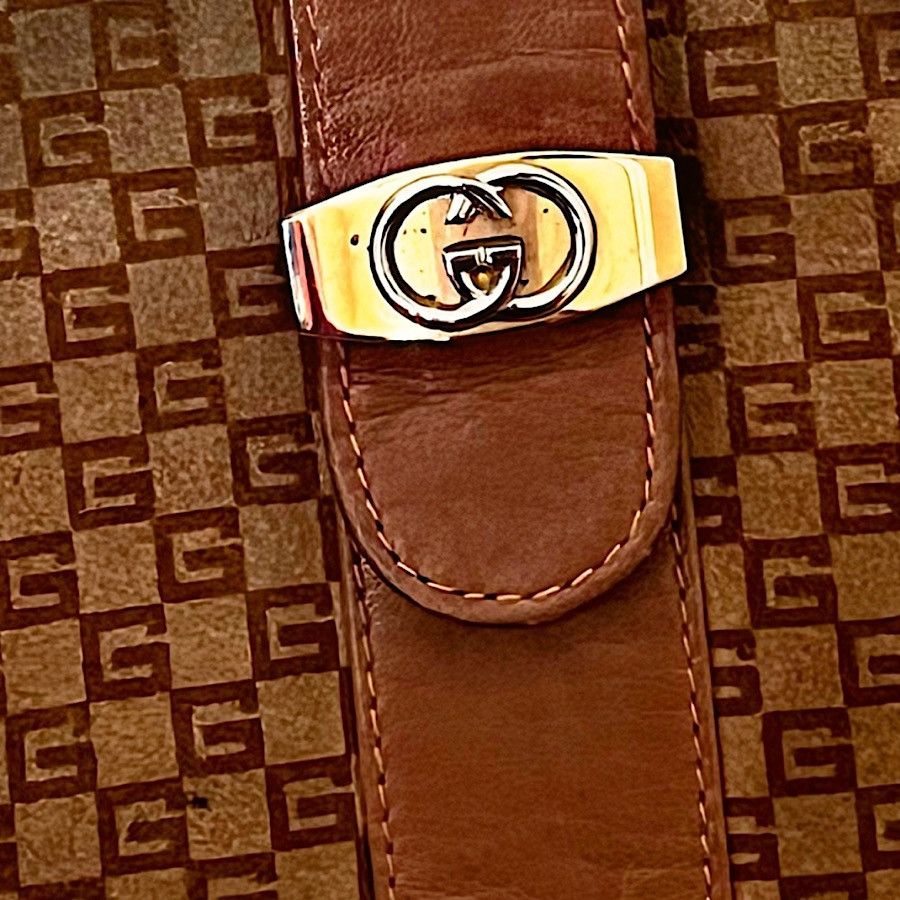 Gucci Authentic Vintage Gucci Suede Monogram GG Web Shoulder Bag Size ONE SIZE - 2 Thumbnail